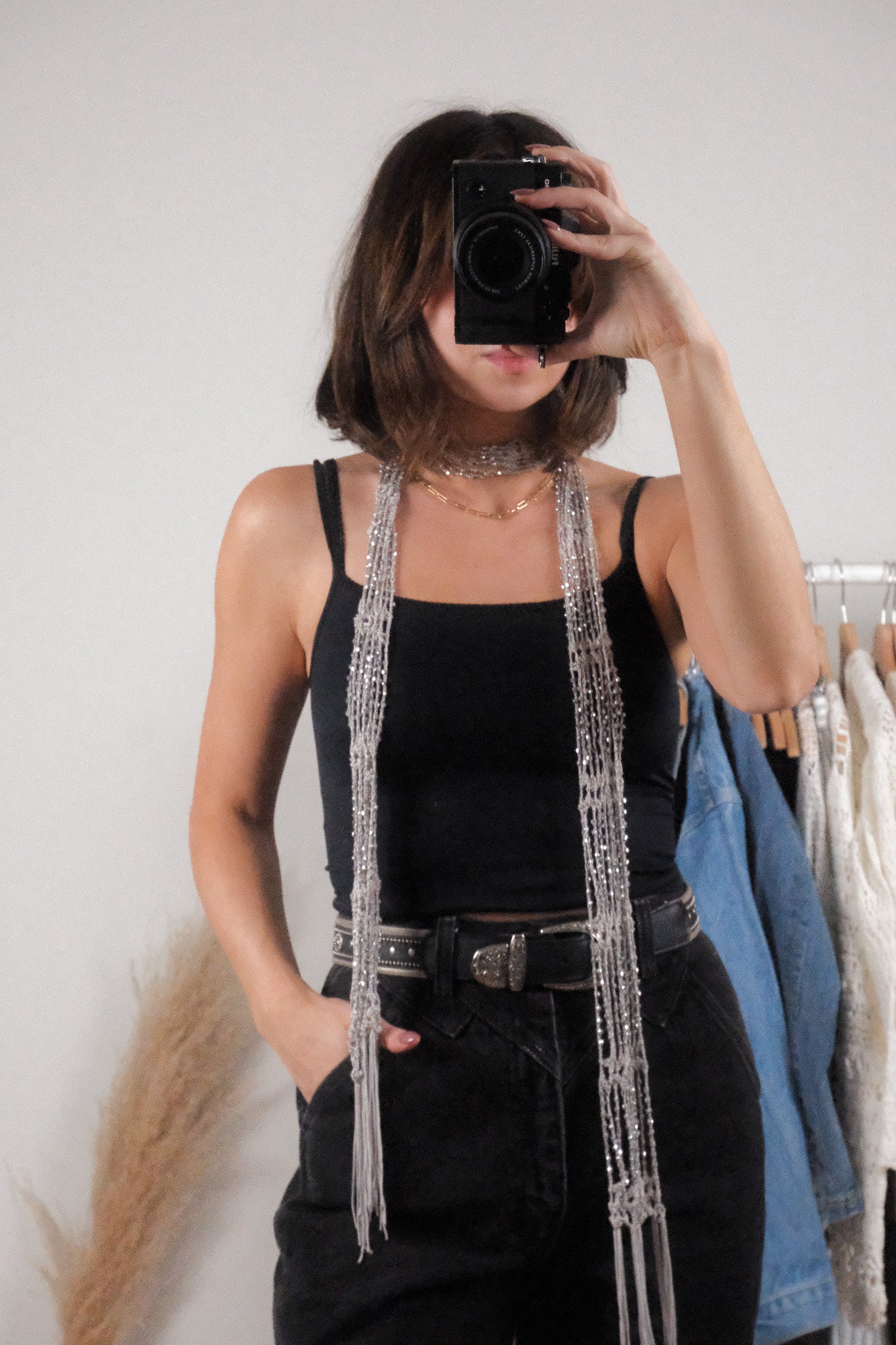 Skinny Beaded Scarf