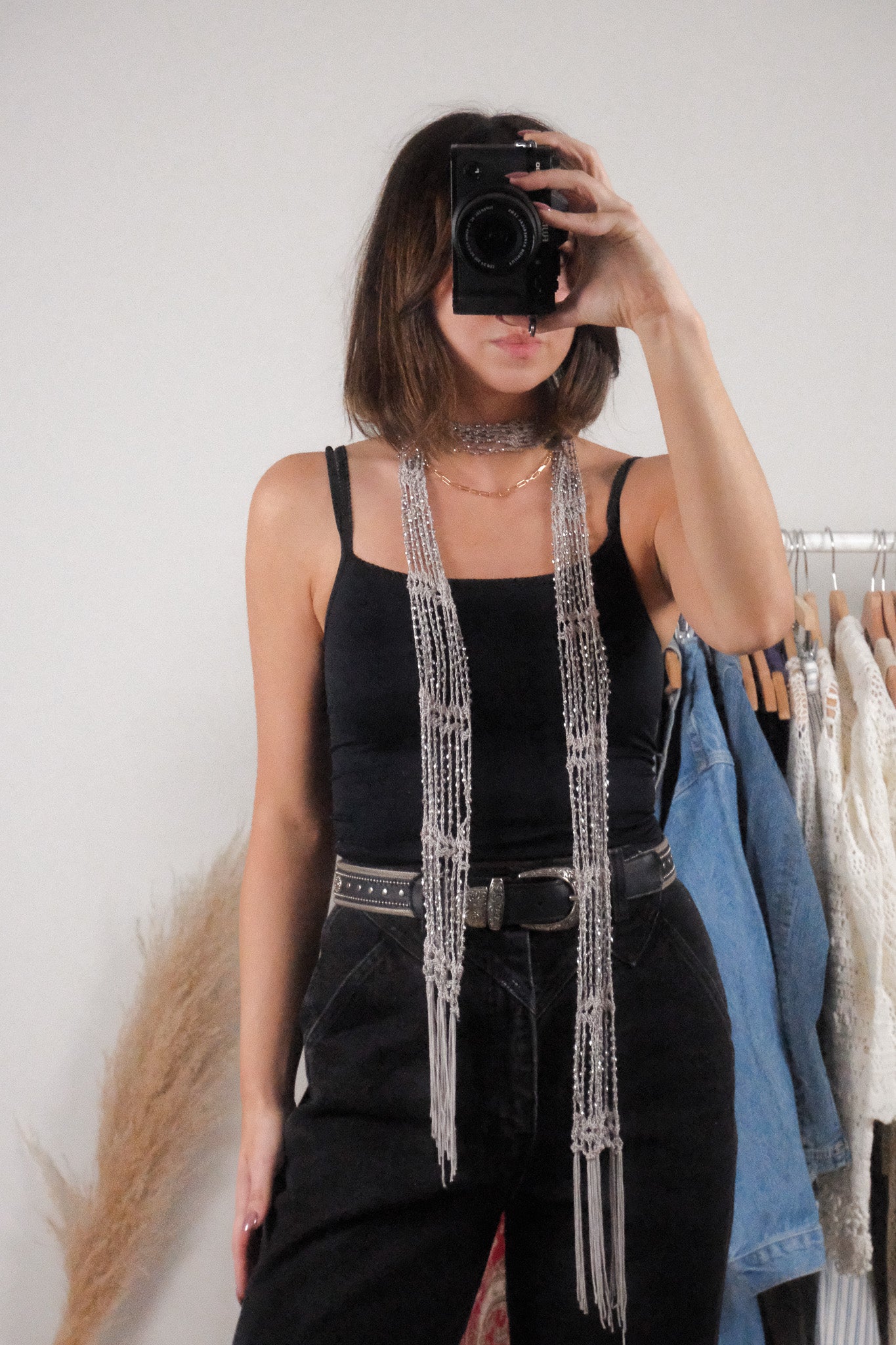 Skinny Beaded Scarf