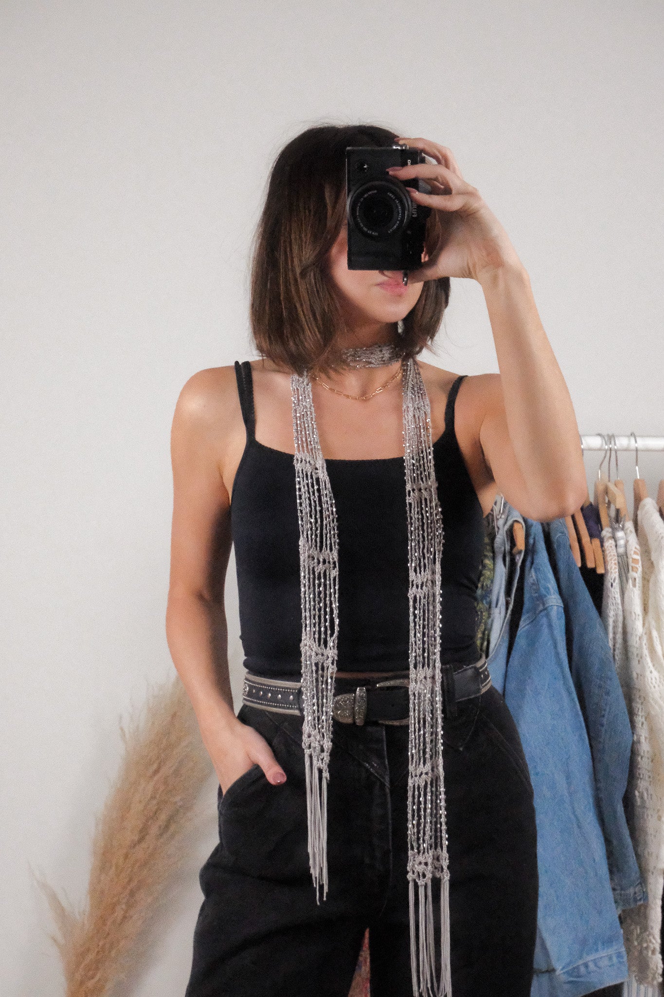 Skinny Beaded Scarf