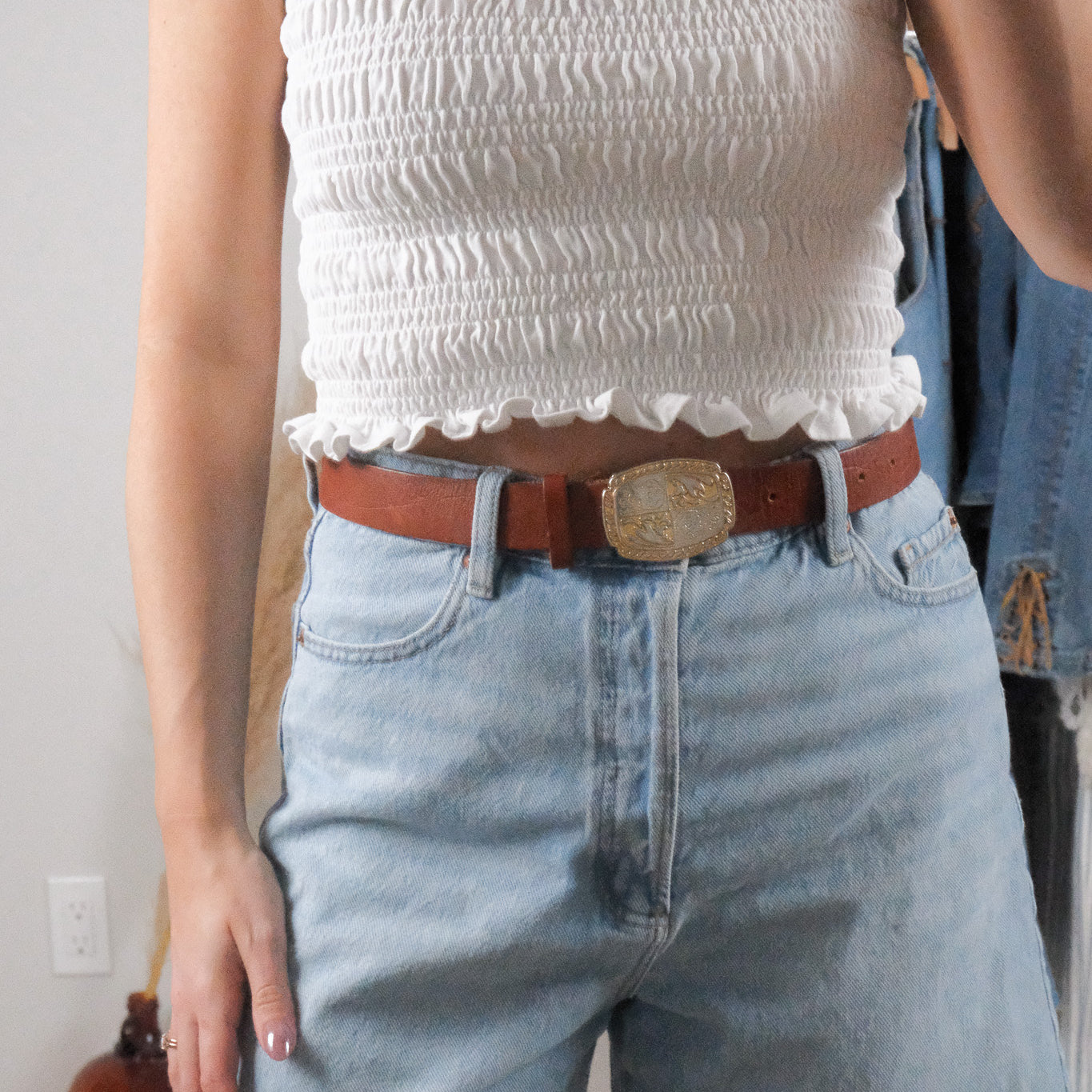 Vintage x Leather Belt (XXS/XS)