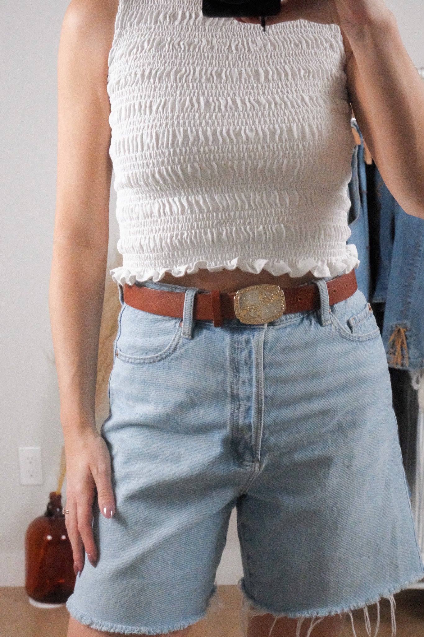 Vintage x Leather Belt (XXS/XS)
