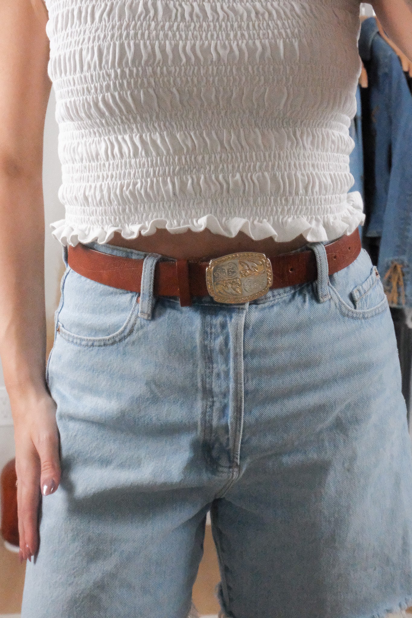 Vintage x Leather Belt (XXS/XS)