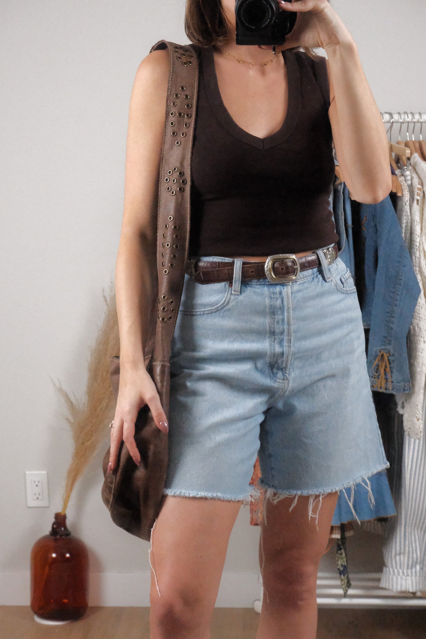Roots x Leather Studded Crossbody Bag
