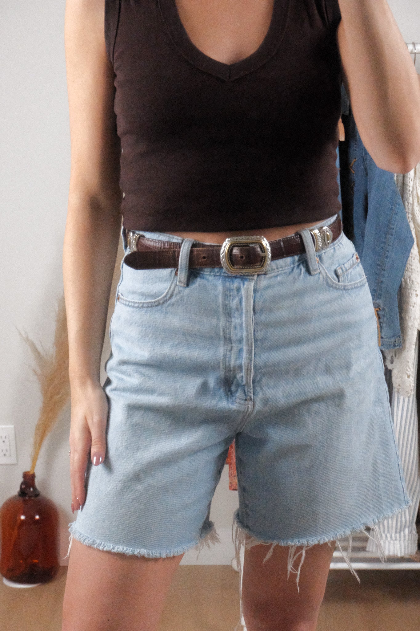 Vintage x Leather Reversible Brown/Black Belt (M)