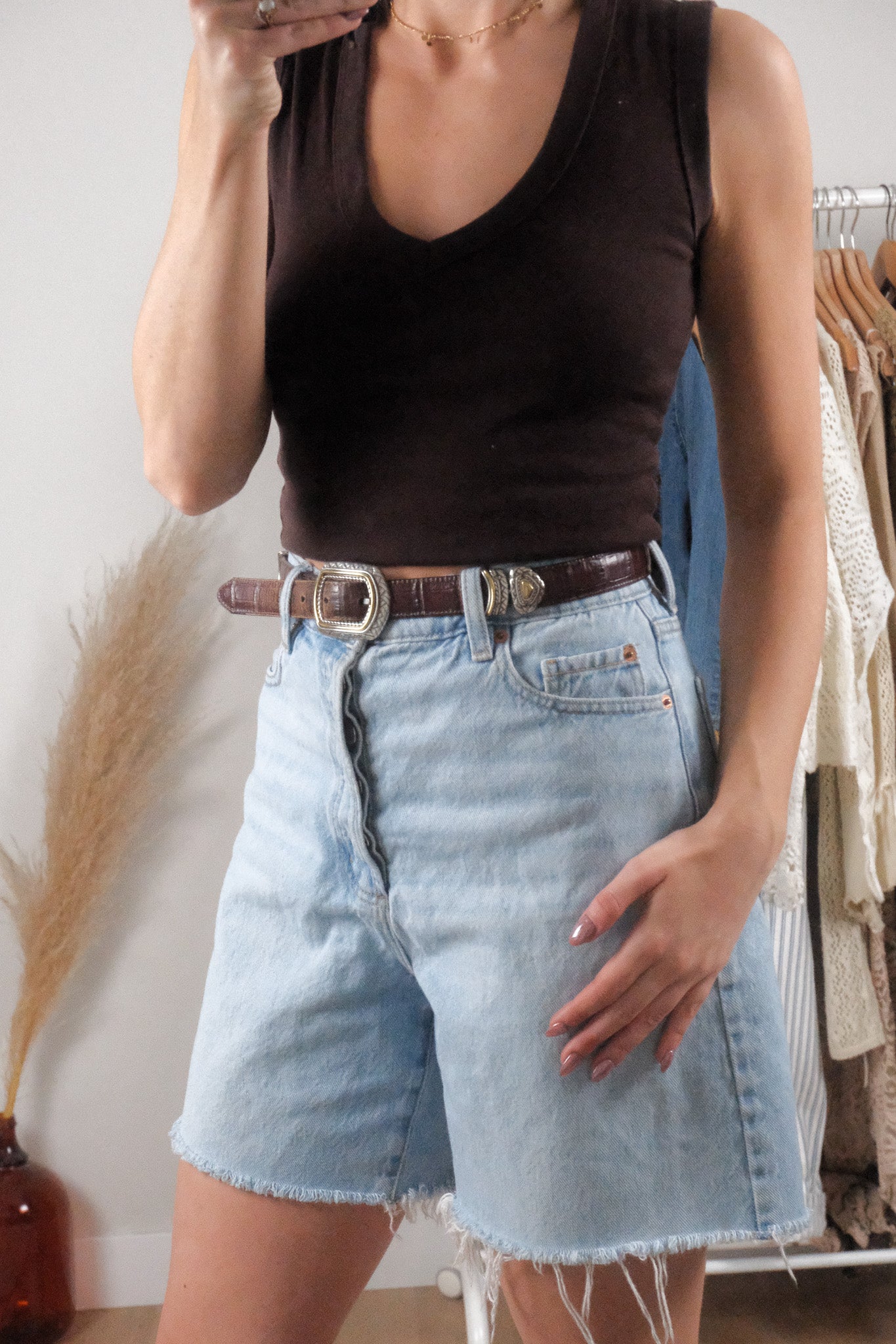 Vintage x Leather Reversible Brown/Black Belt (M)