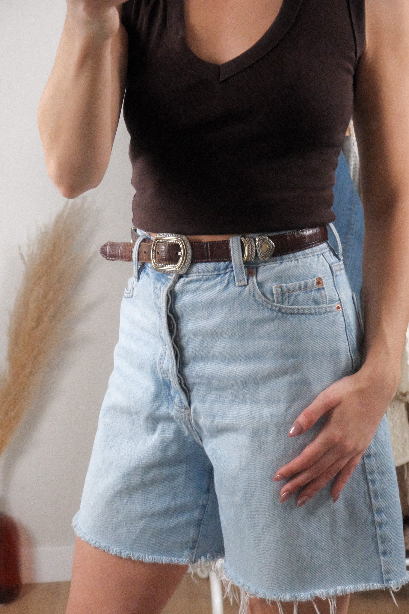 Vintage x Leather Reversible Brown/Black Belt (M)