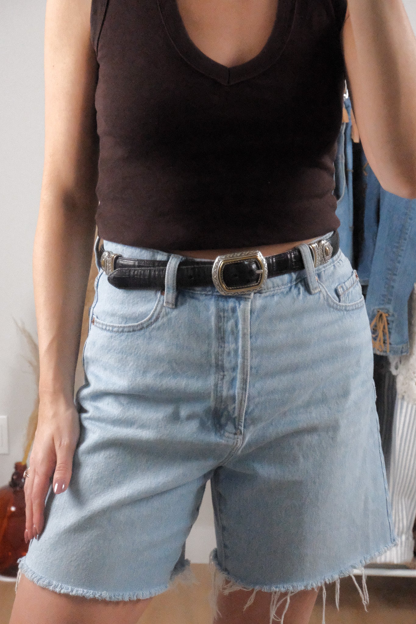 Vintage x Leather Reversible Brown/Black Belt (M)