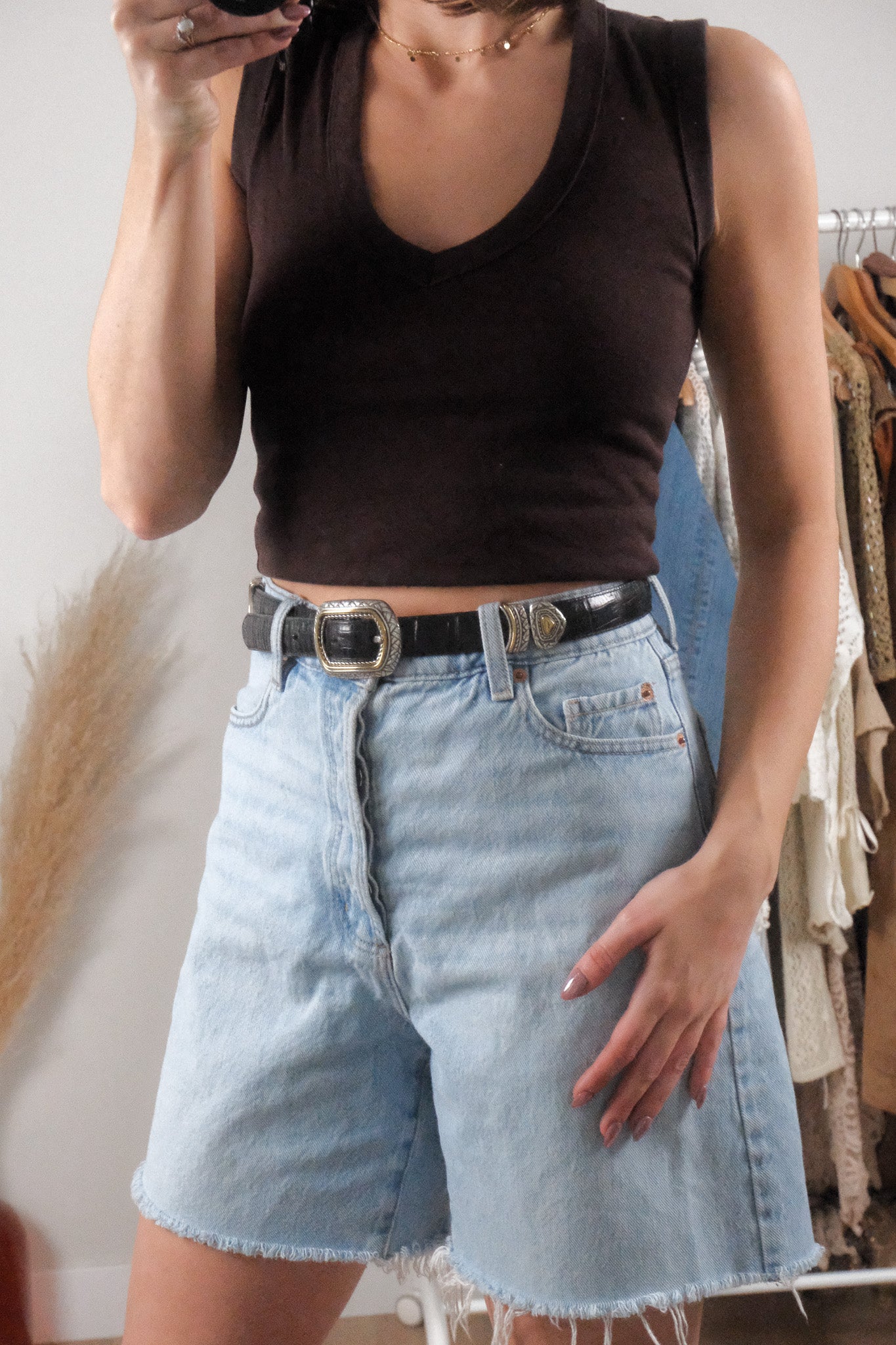 Vintage x Leather Reversible Brown/Black Belt (M)
