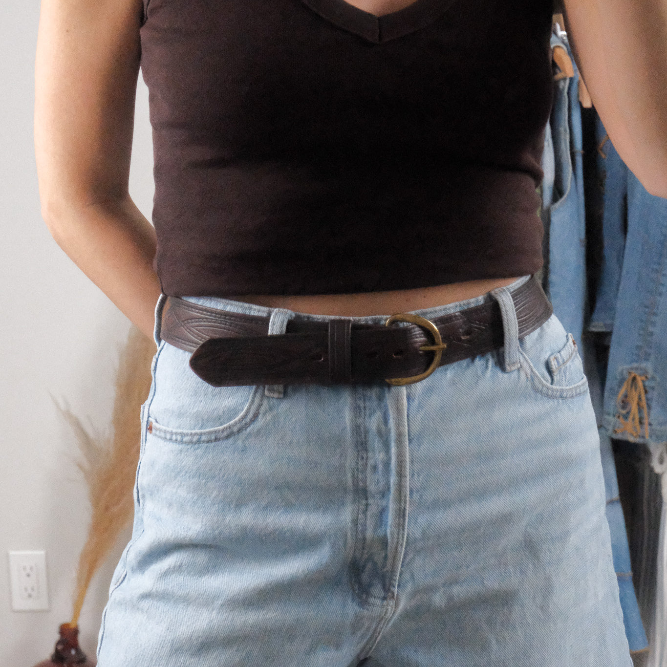 Wrangler x Leather Textured Belt (XL)