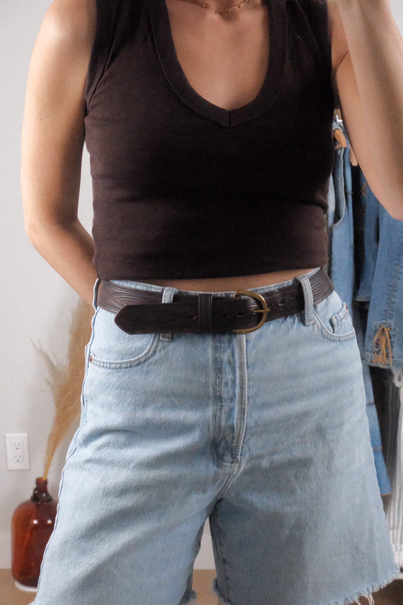 Wrangler x Leather Textured Belt (XL)