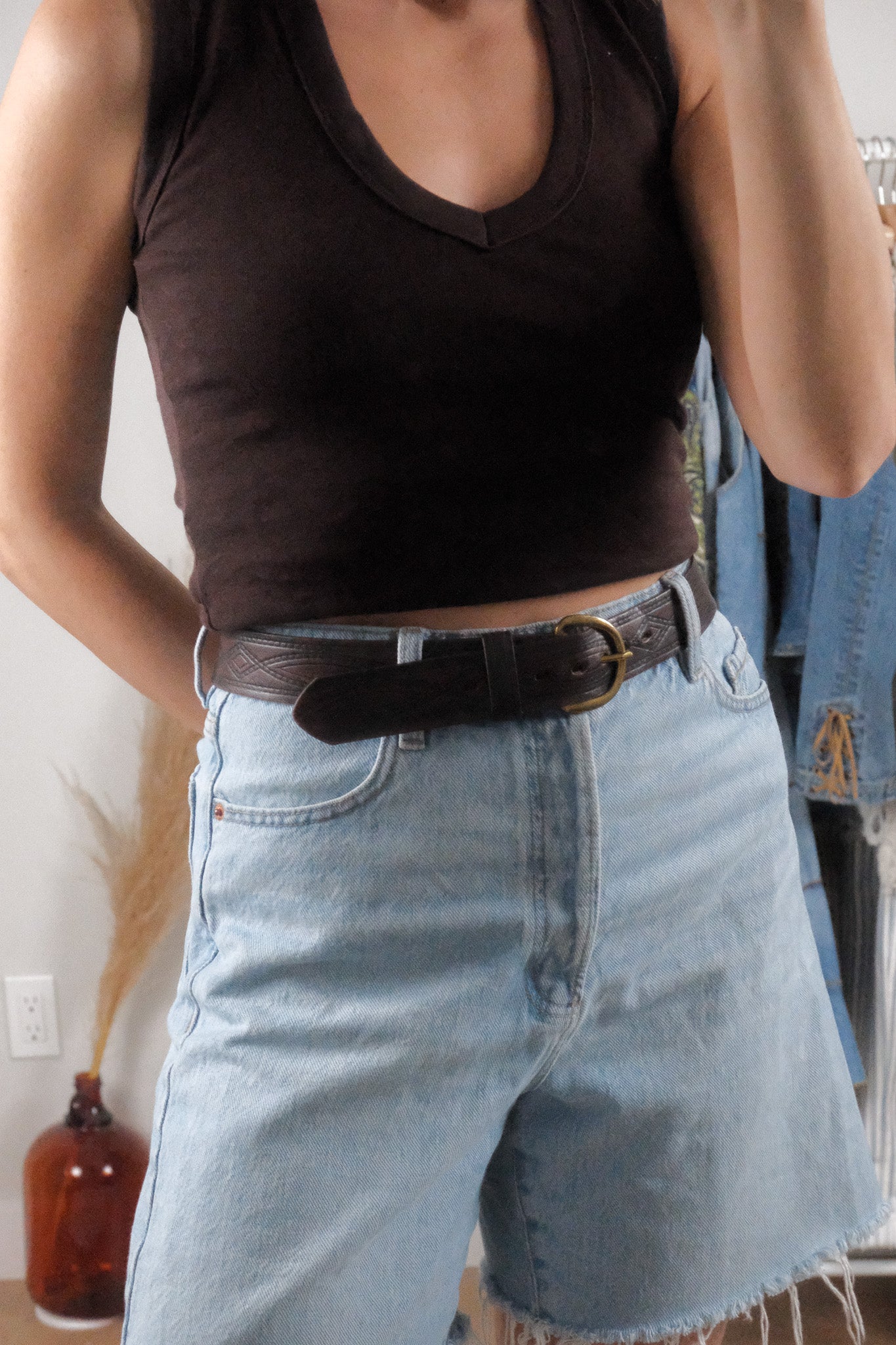 Wrangler x Leather Textured Belt (XL)
