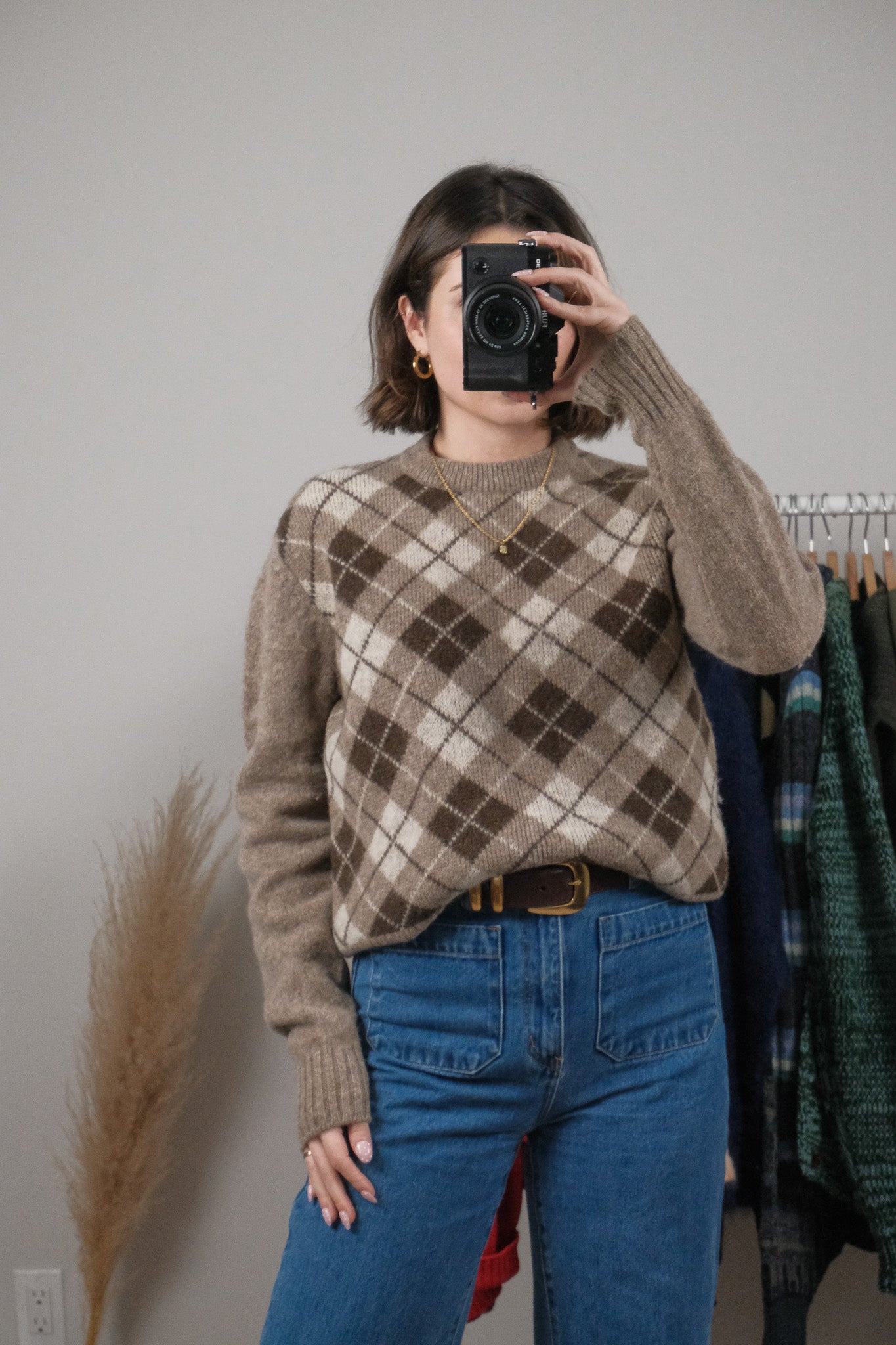 Vintage x Shetland Wool Argyle Sweater (M)