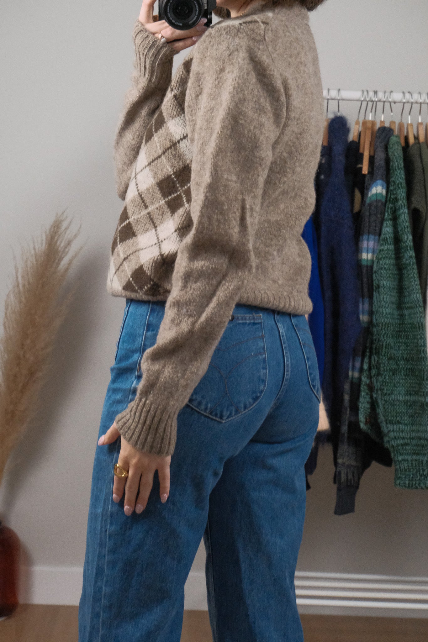 Vintage x Shetland Wool Argyle Sweater (M)