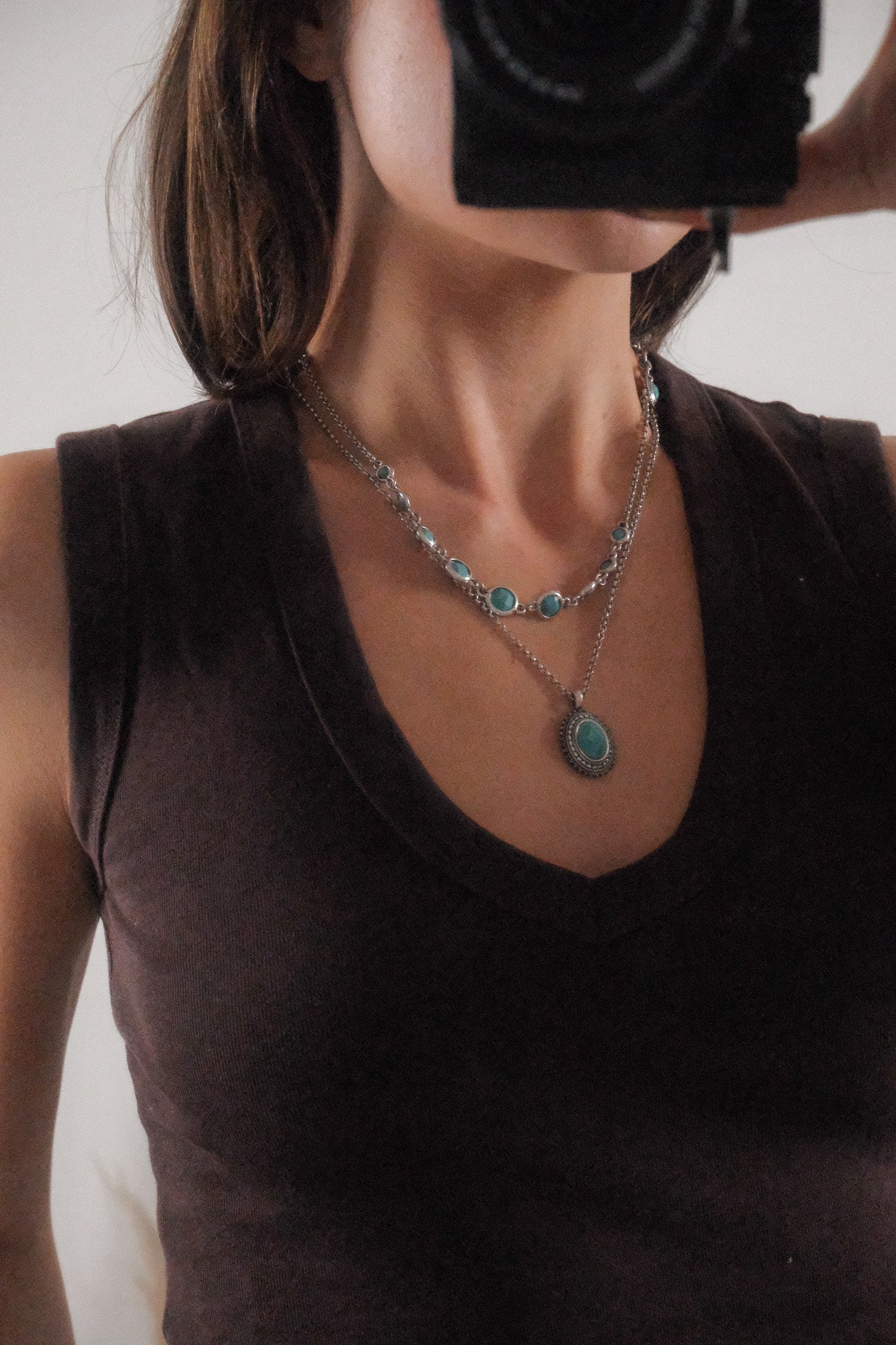 Silver & Turquoise Layered Necklace