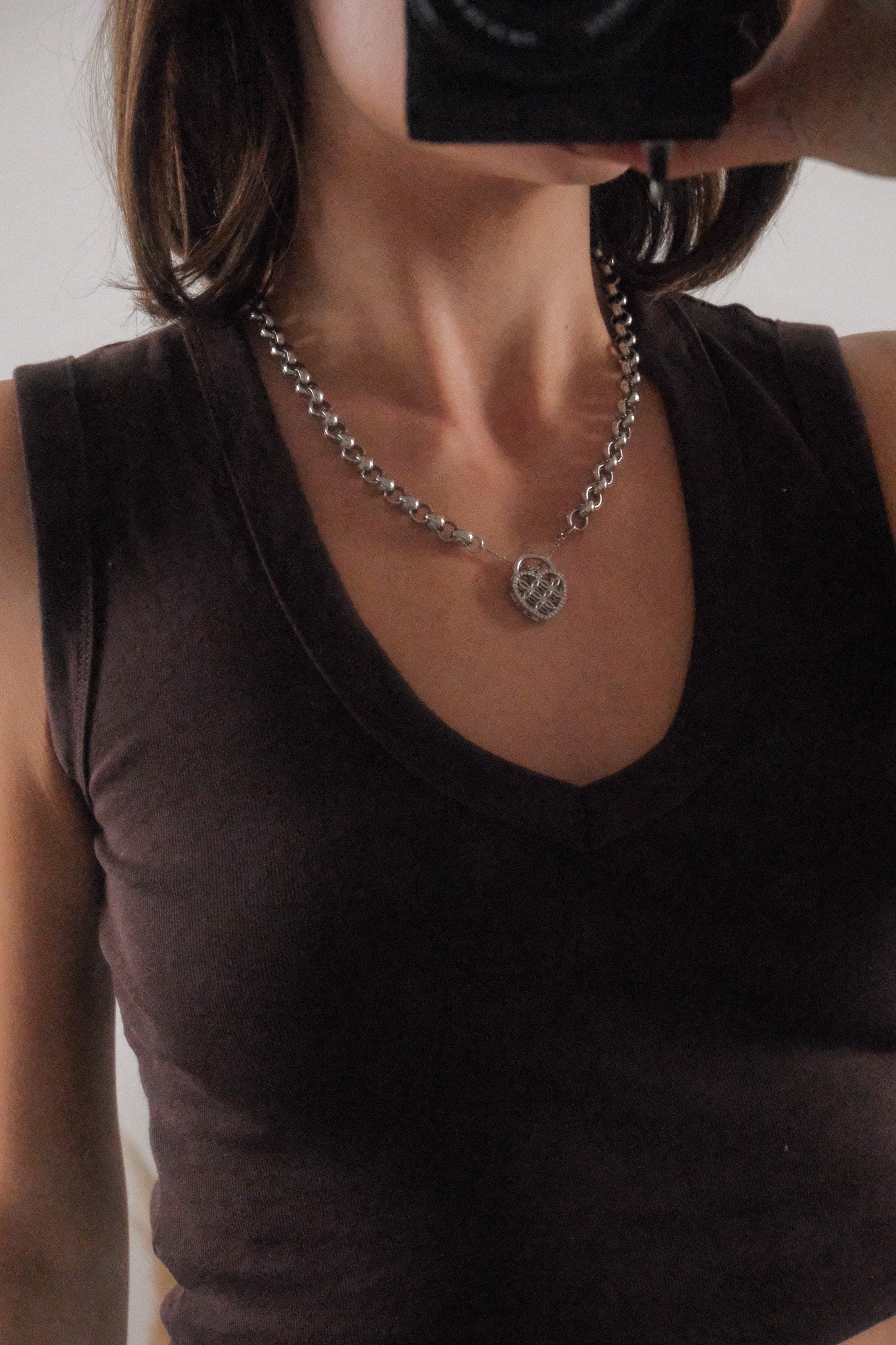 Chunky Heart Locket Necklace