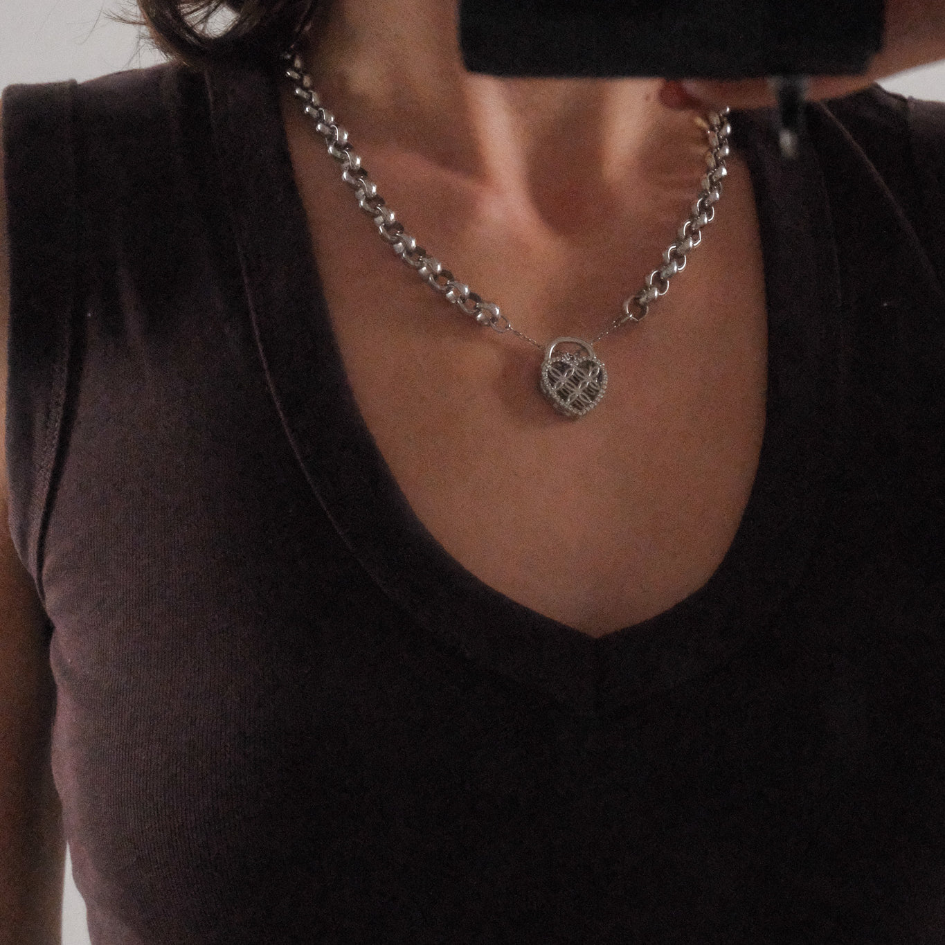 Chunky Heart Locket Necklace