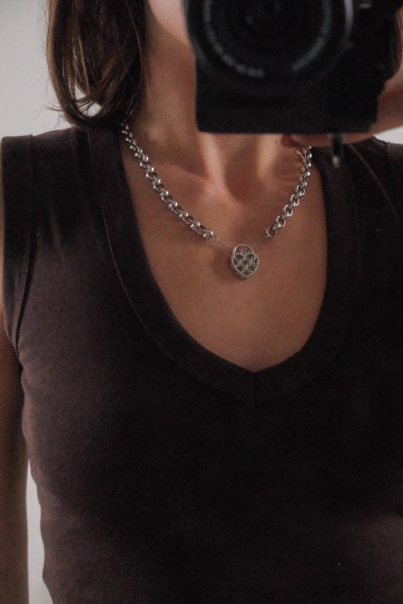 Chunky Heart Locket Necklace