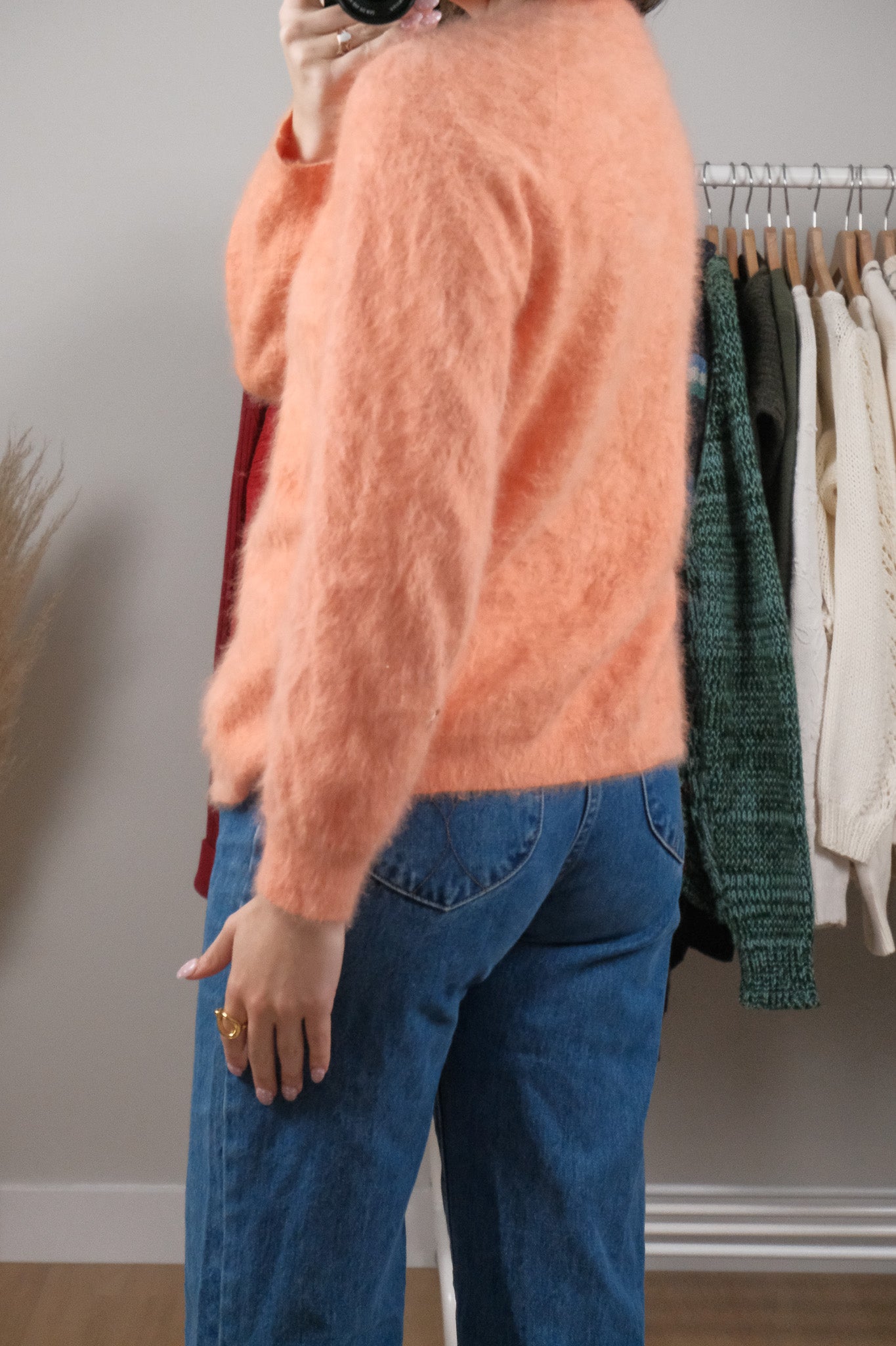 Made in Canada x Vintage x Angora/Wool Blend Fuzzy Soft Cardigan (S)