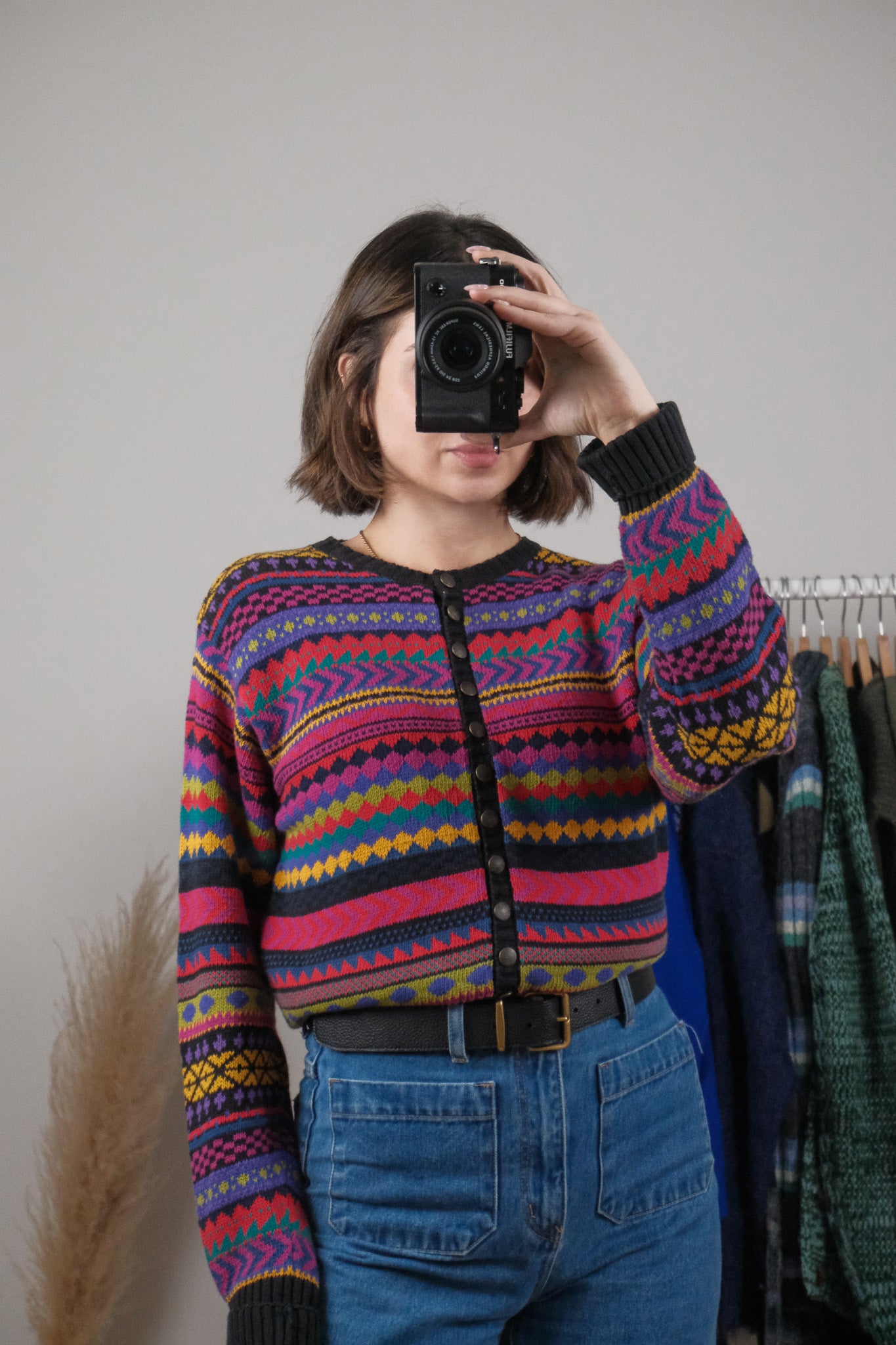 Vintage x Cotton Patterned Cardigan (S/M)