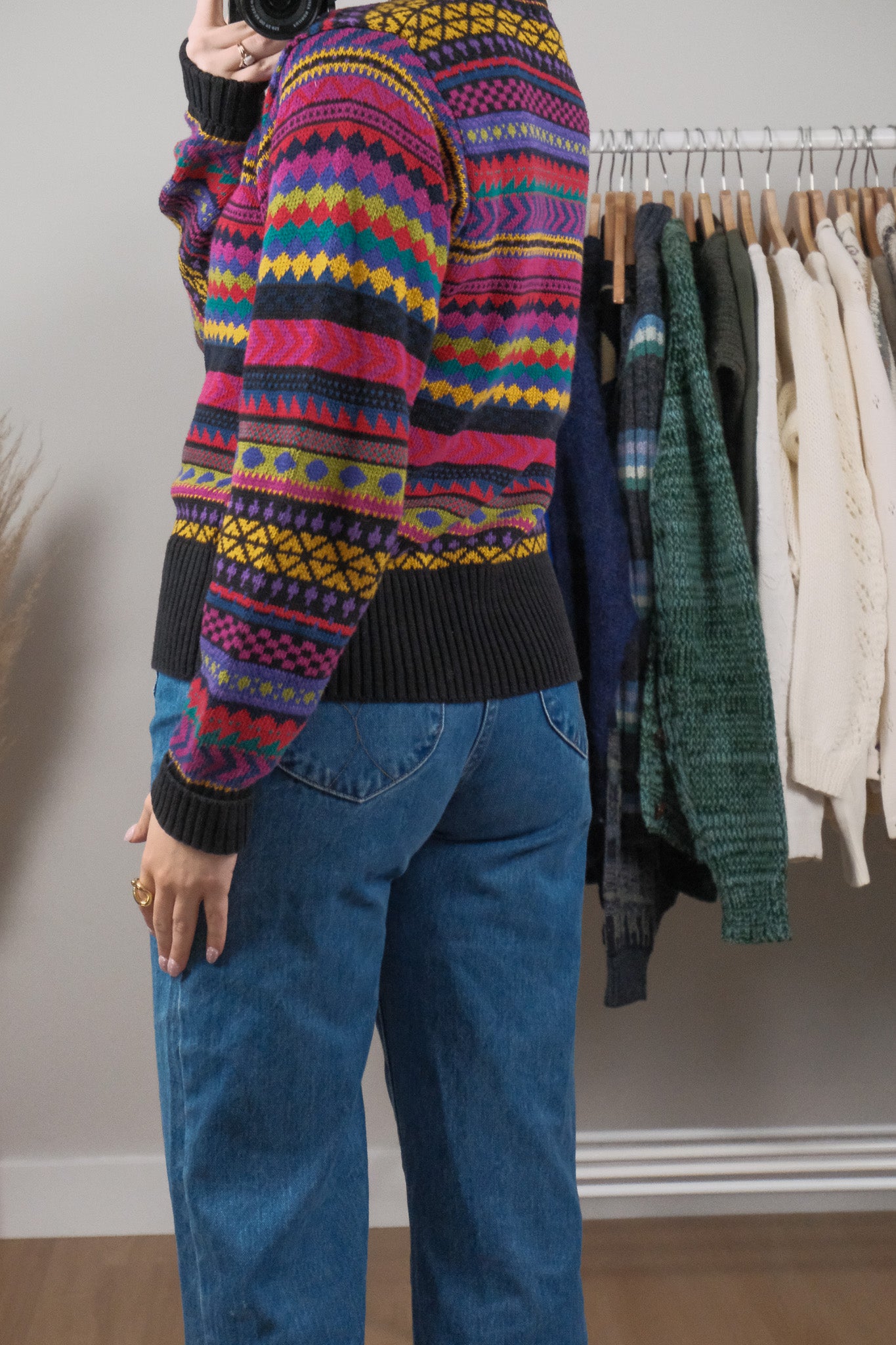 Vintage x Cotton Patterned Cardigan (S/M)