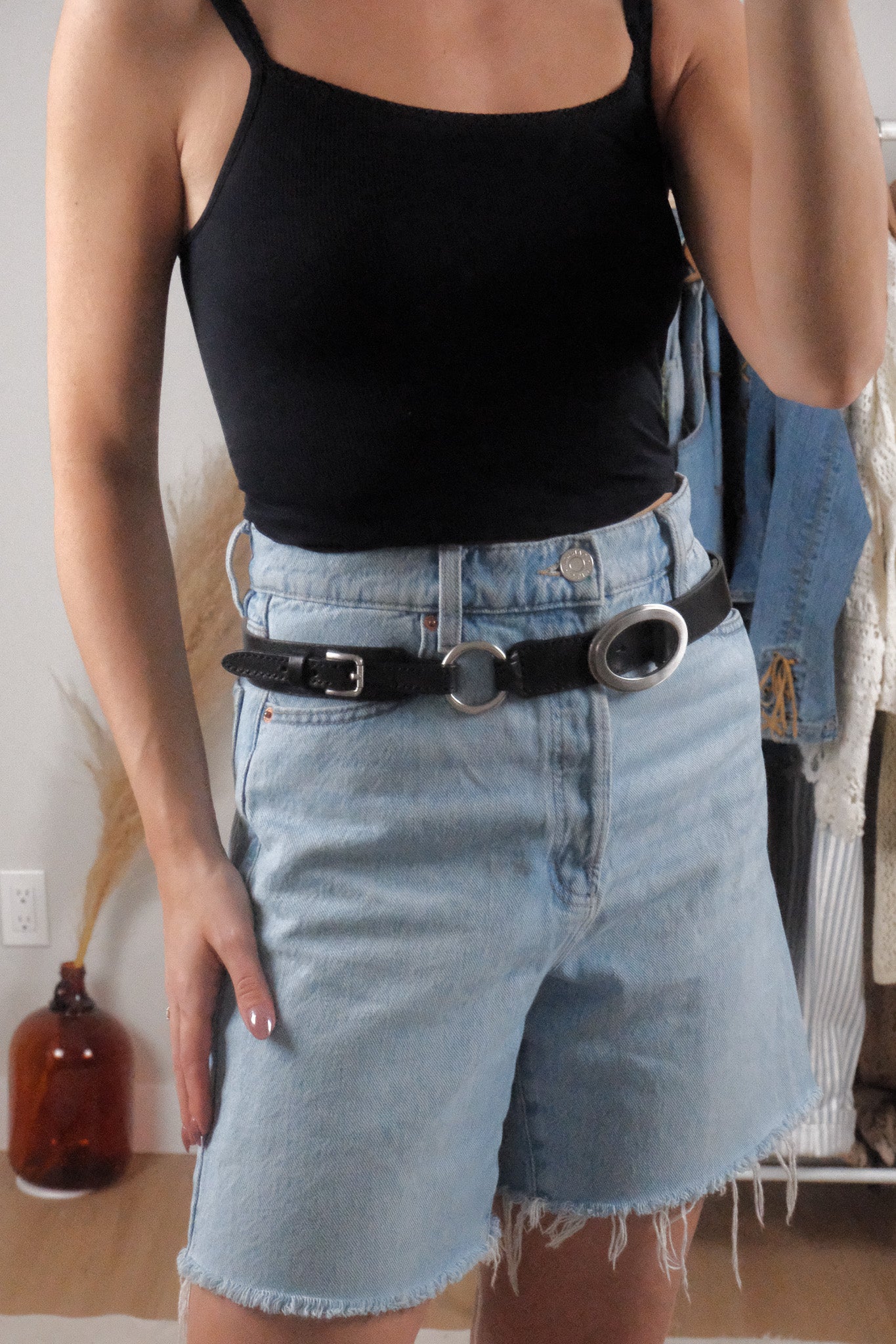 Vintage x Leather O-Ring Belt (S)
