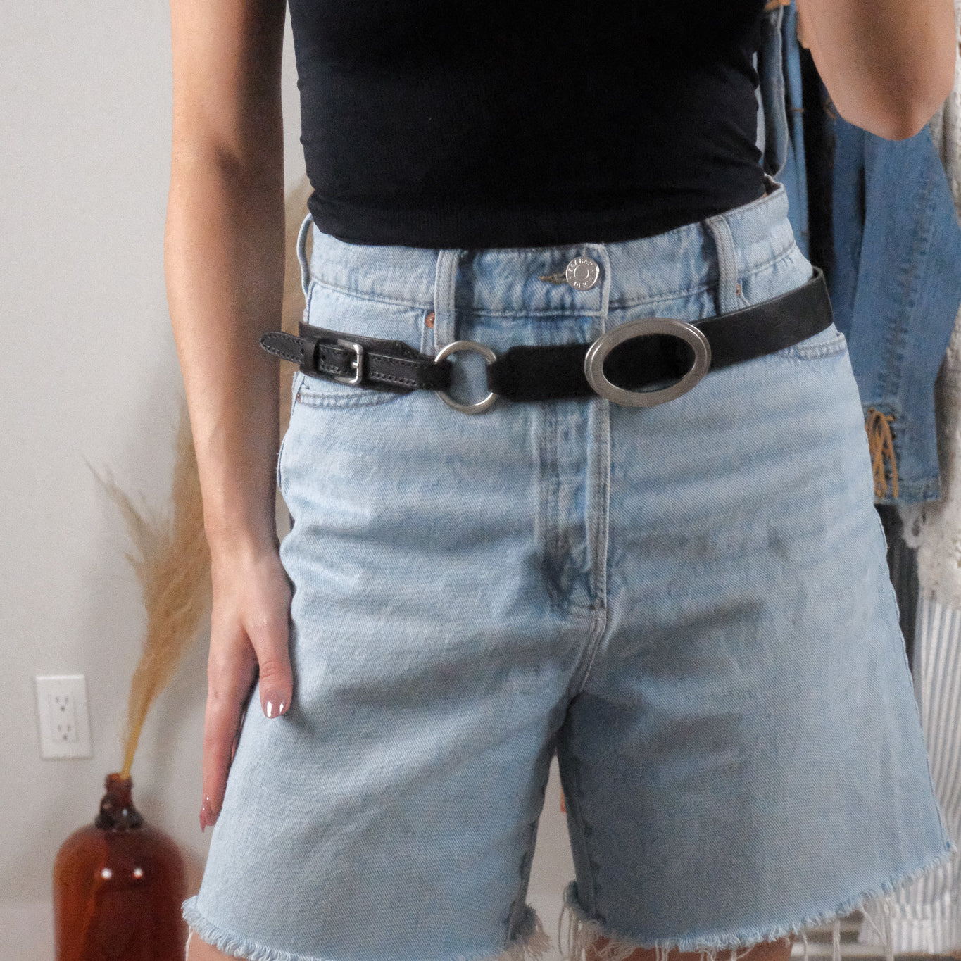 Vintage x Leather O-Ring Belt (S)