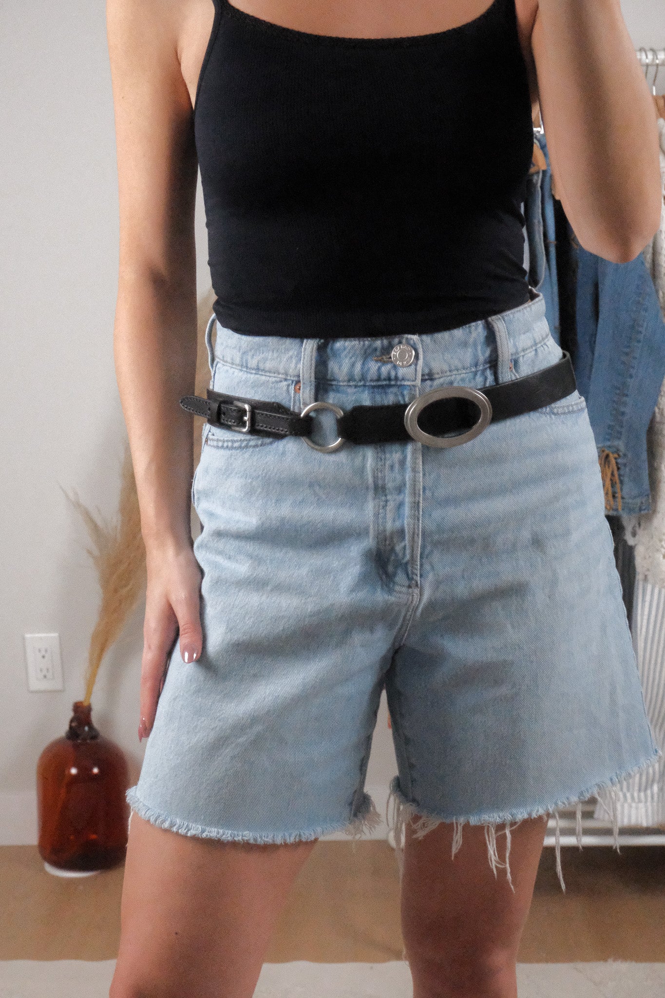 Vintage x Leather O-Ring Belt (S)