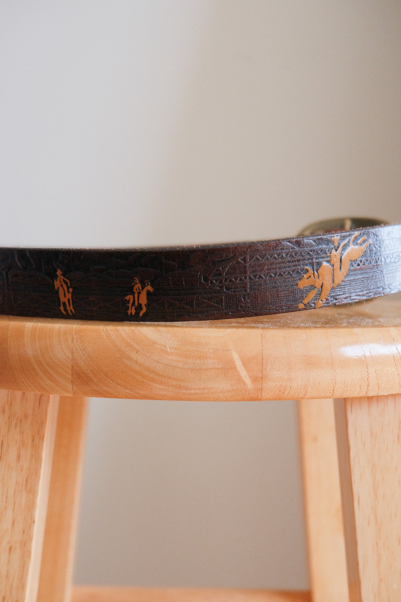 Vintage x Nocona x Leather Textured Cowboy Belt (XS-S)