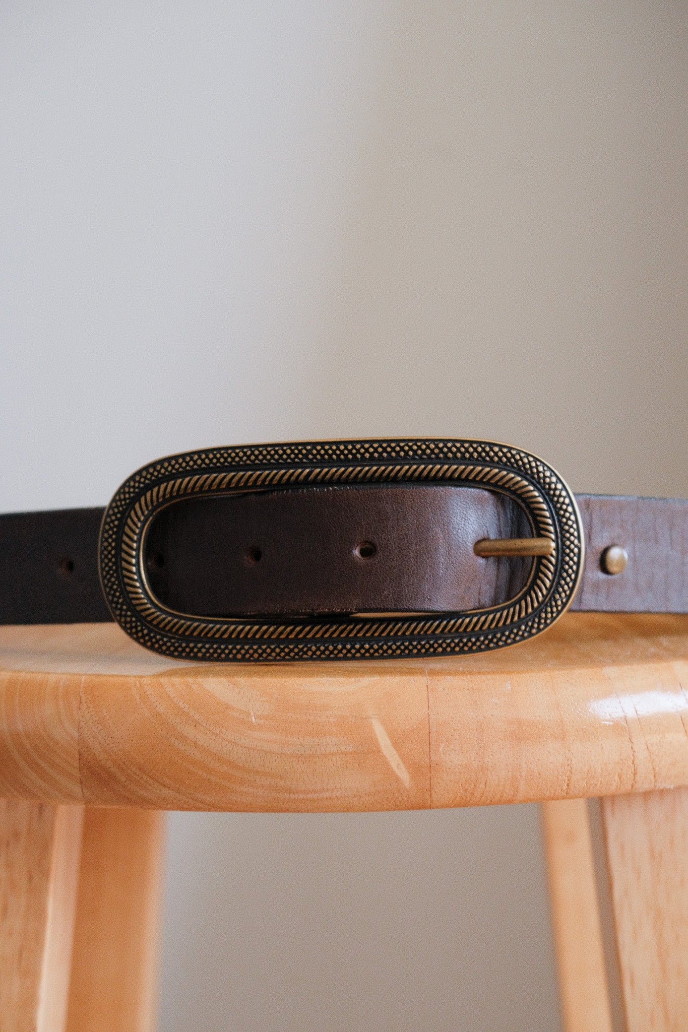 Vintage x Leather Studded Belt (S)
