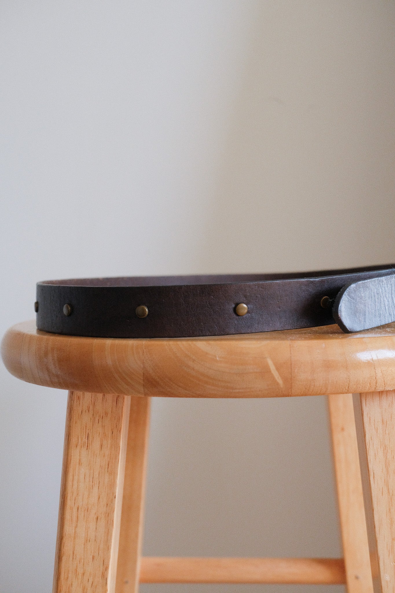 Vintage x Leather Studded Belt (S)