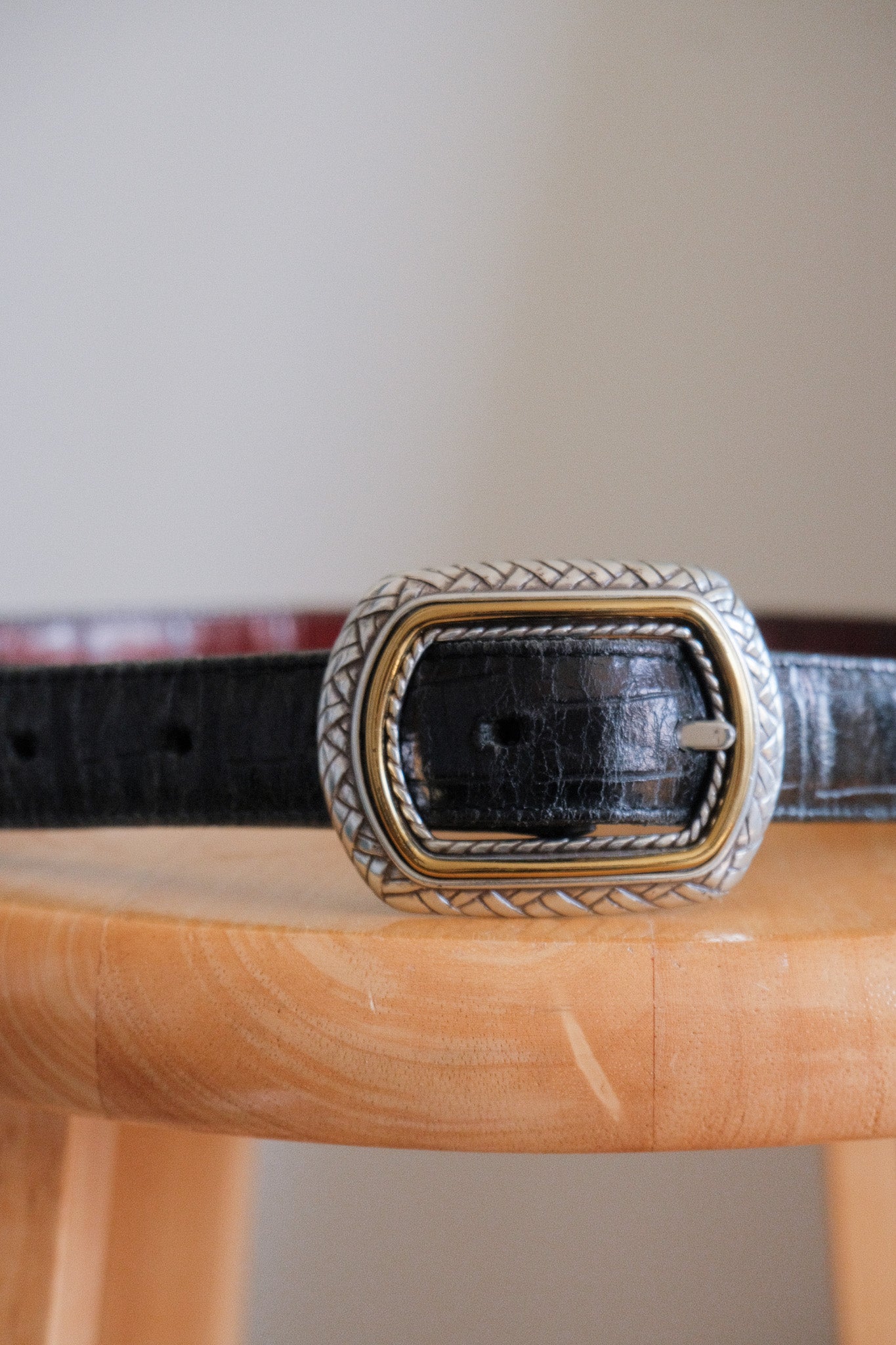Vintage x Leather Reversible Brown/Black Belt (M)
