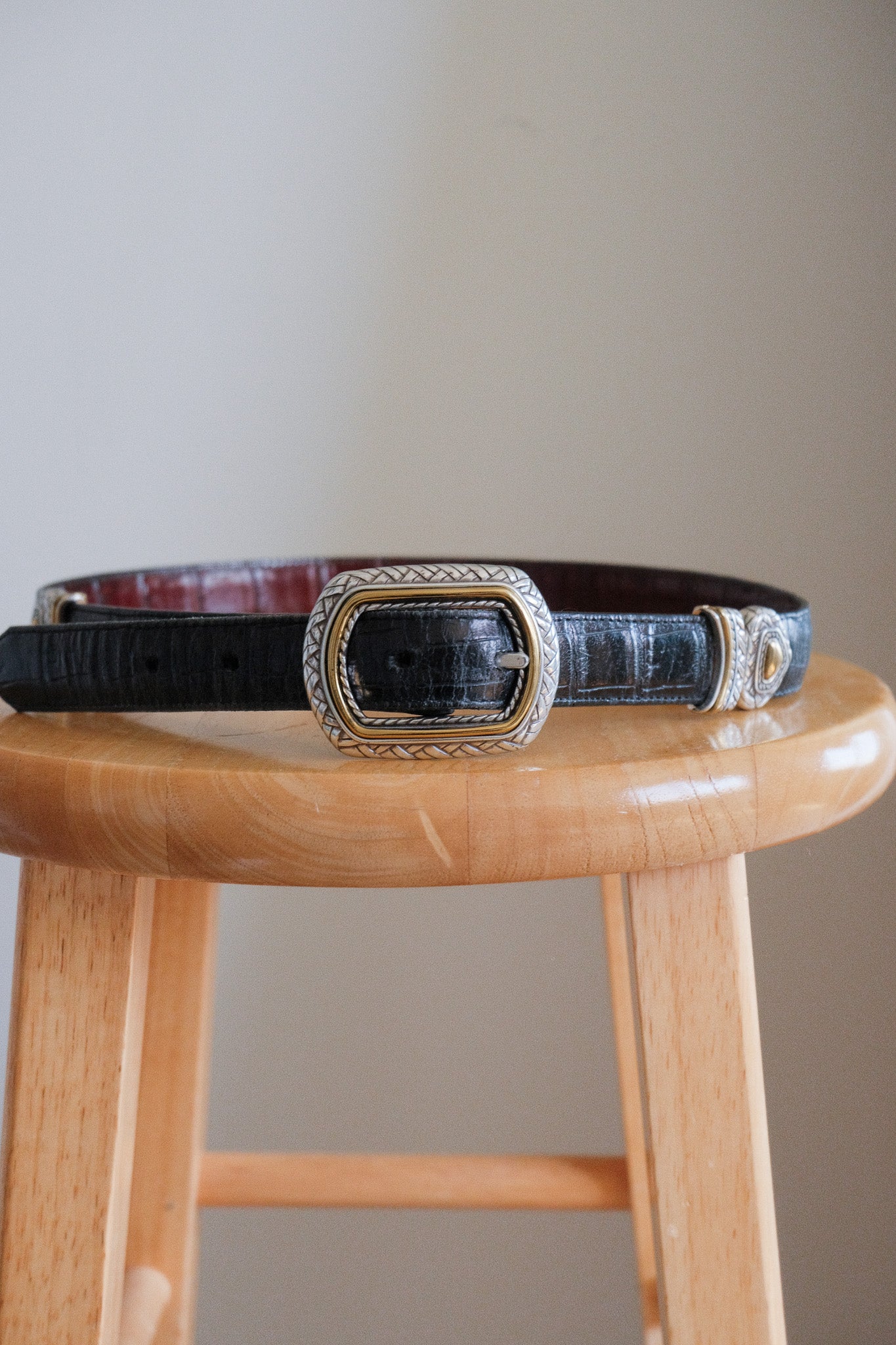 Vintage x Leather Reversible Brown/Black Belt (M)