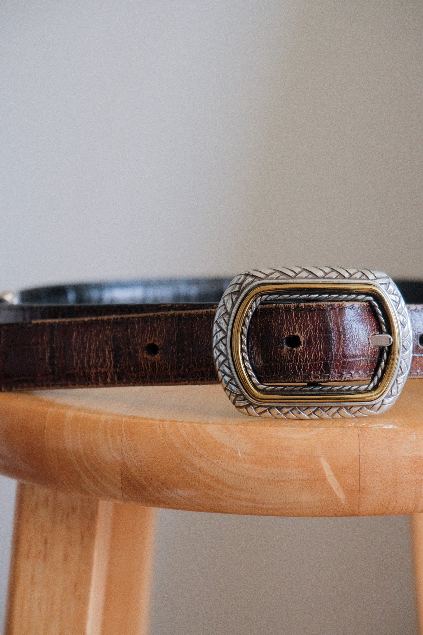 Vintage x Leather Reversible Brown/Black Belt (M)