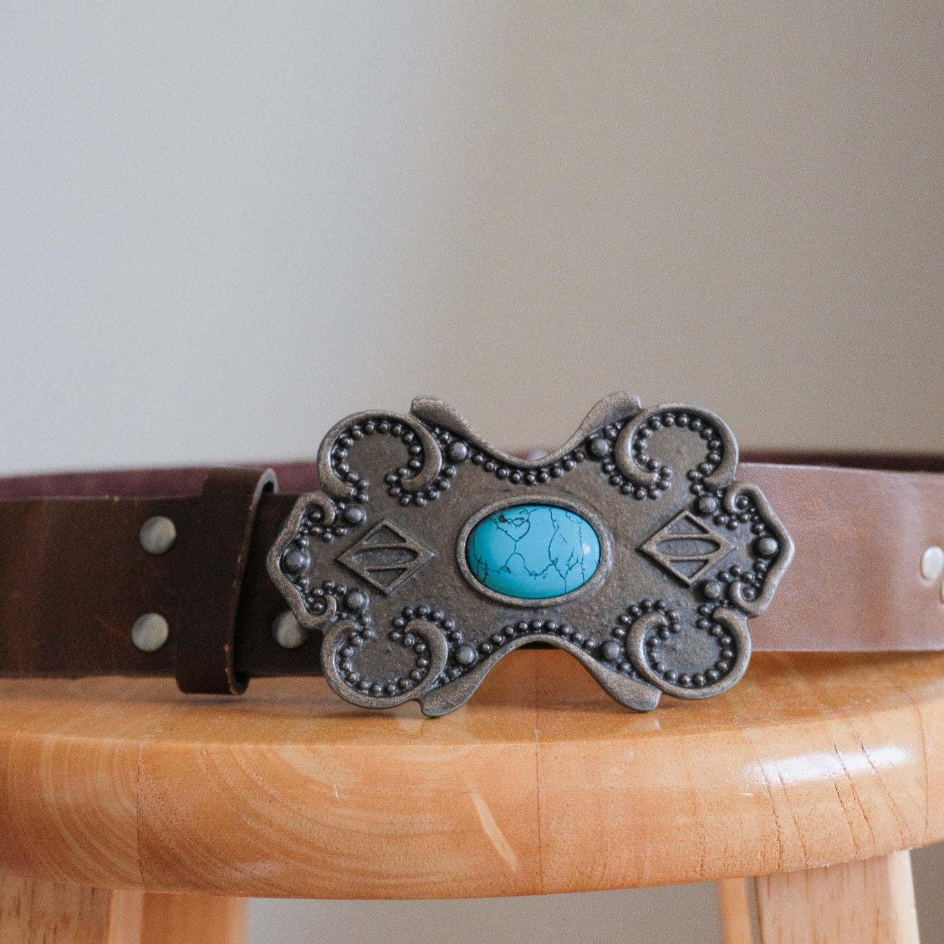 Vintage x Faux Leather Studded Belt (L/XL)