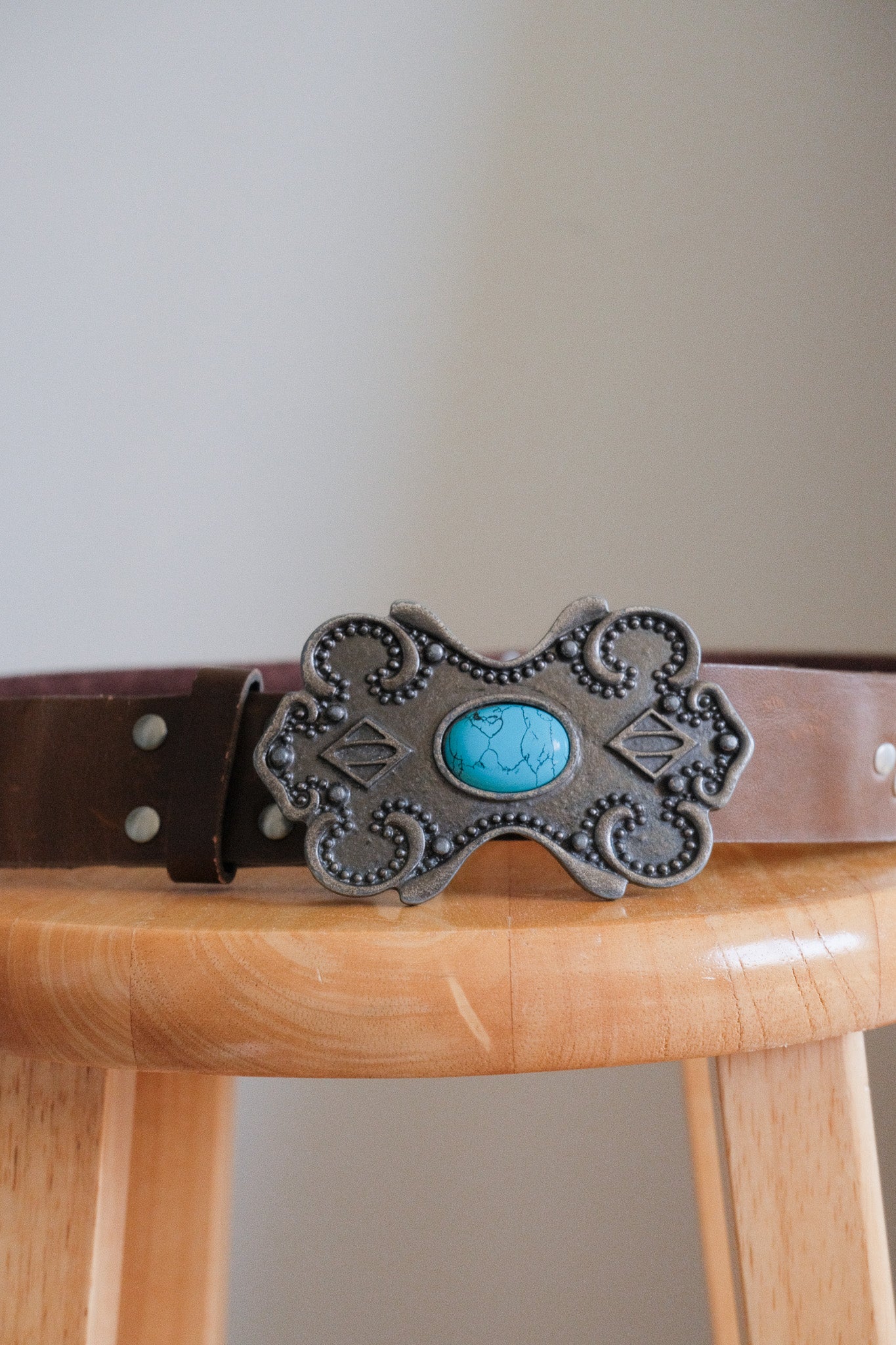 Vintage x Faux Leather Studded Belt (L/XL)