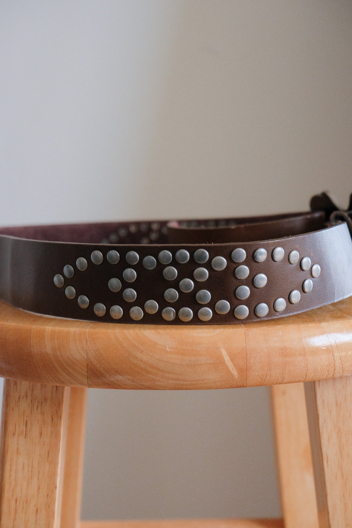 Vintage x Faux Leather Studded Belt (L/XL)