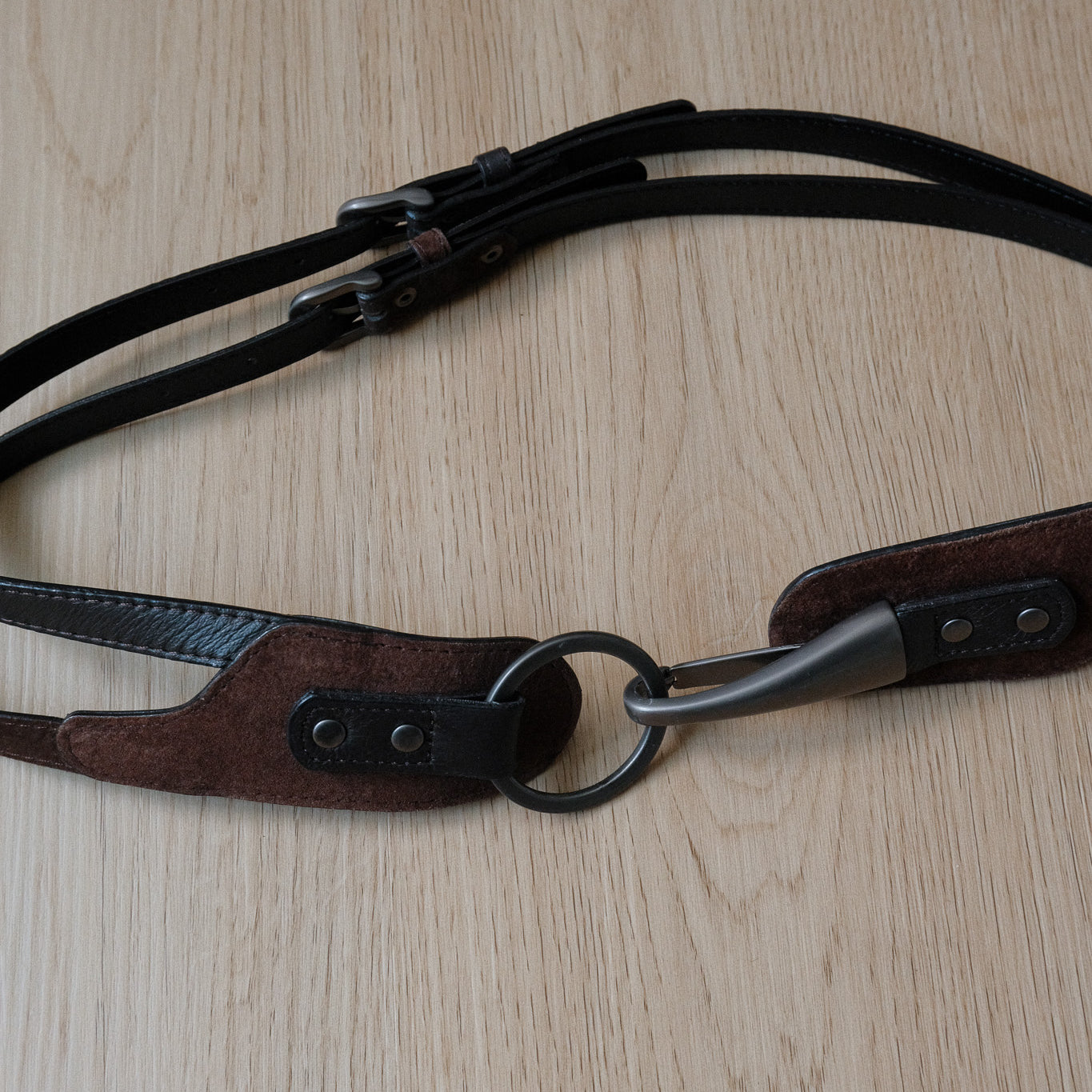 Vintage x Suded/Leather Clasp Buckle Belt (S)