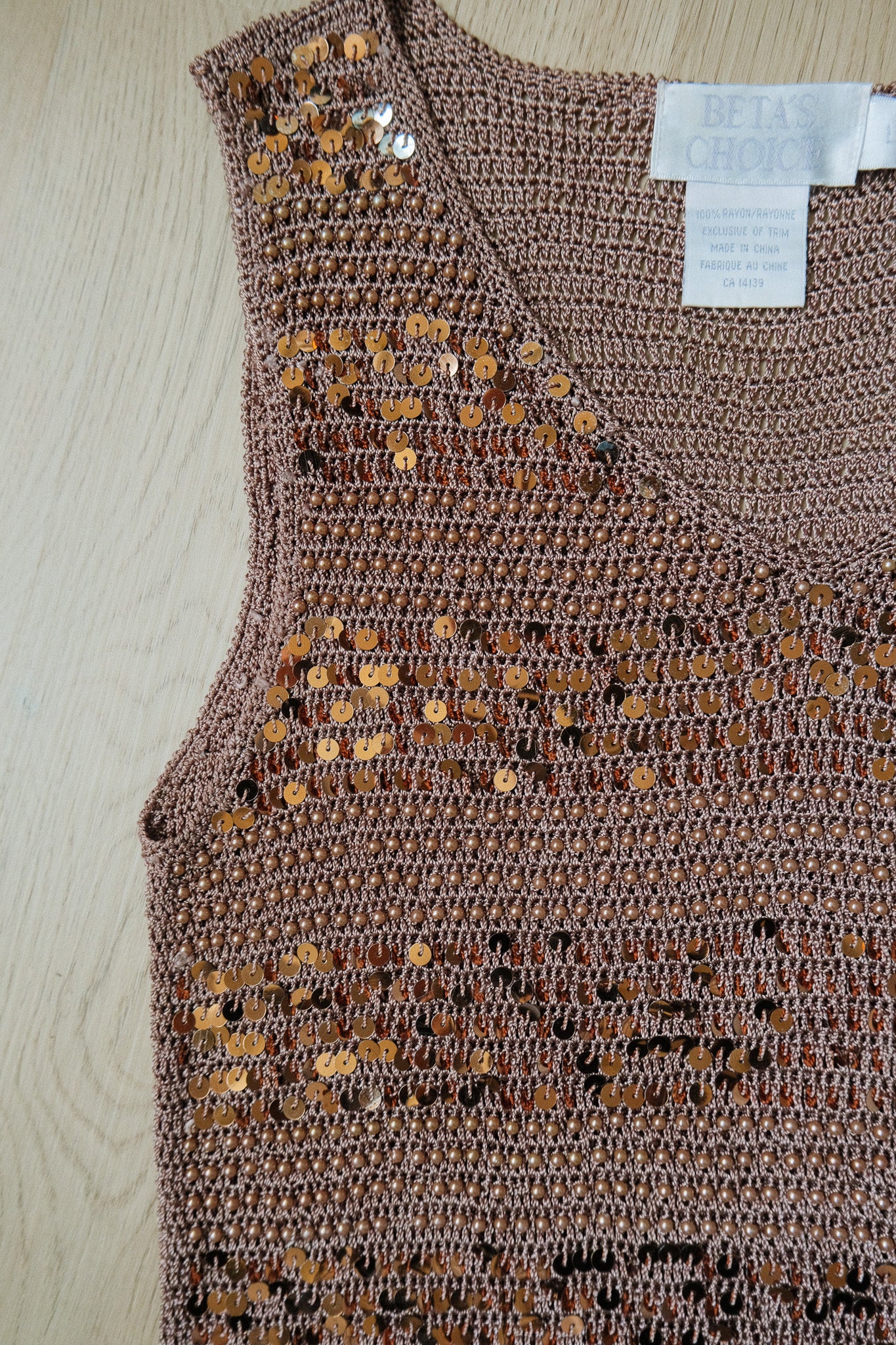 Vintage x Beaded/Sequin Knit Tank (L)