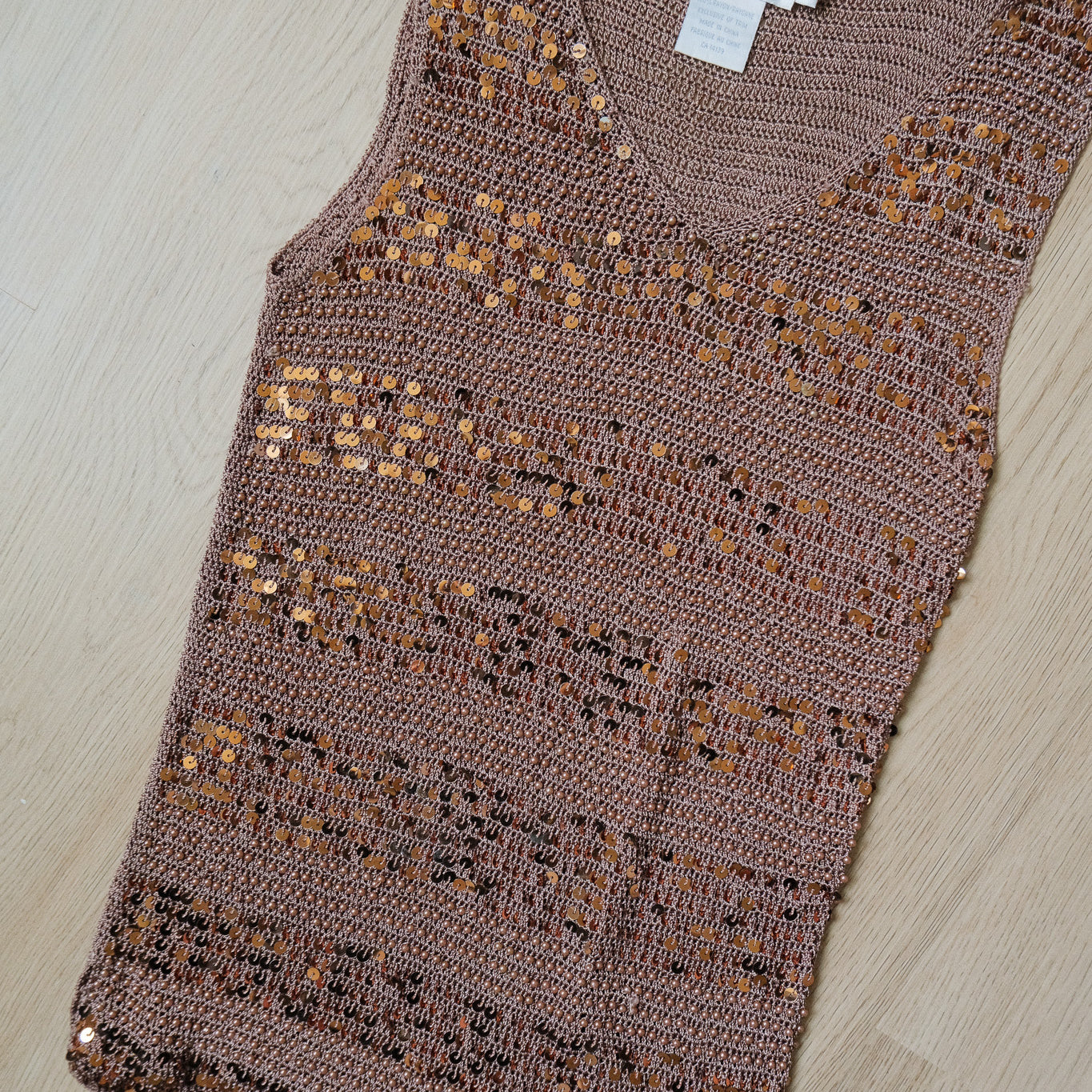 Vintage x Beaded/Sequin Knit Tank (L)