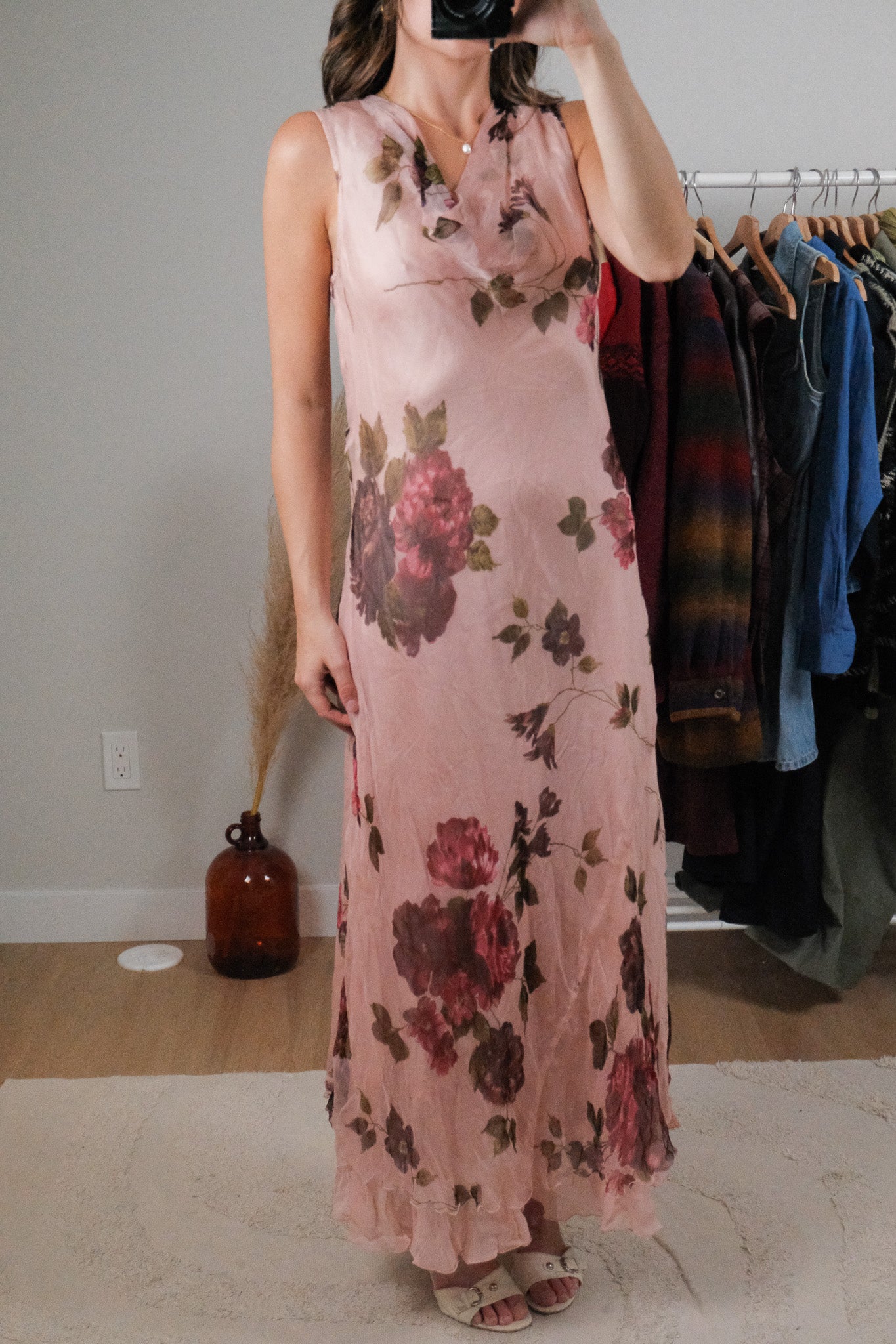 Vintage x Cowl Neck Floral Maxi Dress (4/6)