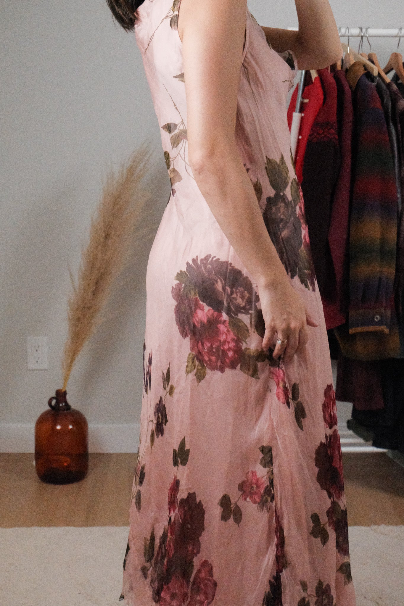 Vintage x Cowl Neck Floral Maxi Dress (4/6)