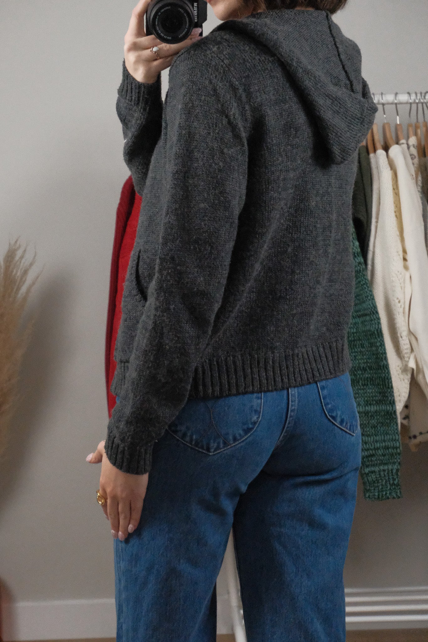 Vintage x Wool Blend Zip Up Hoodie (M)