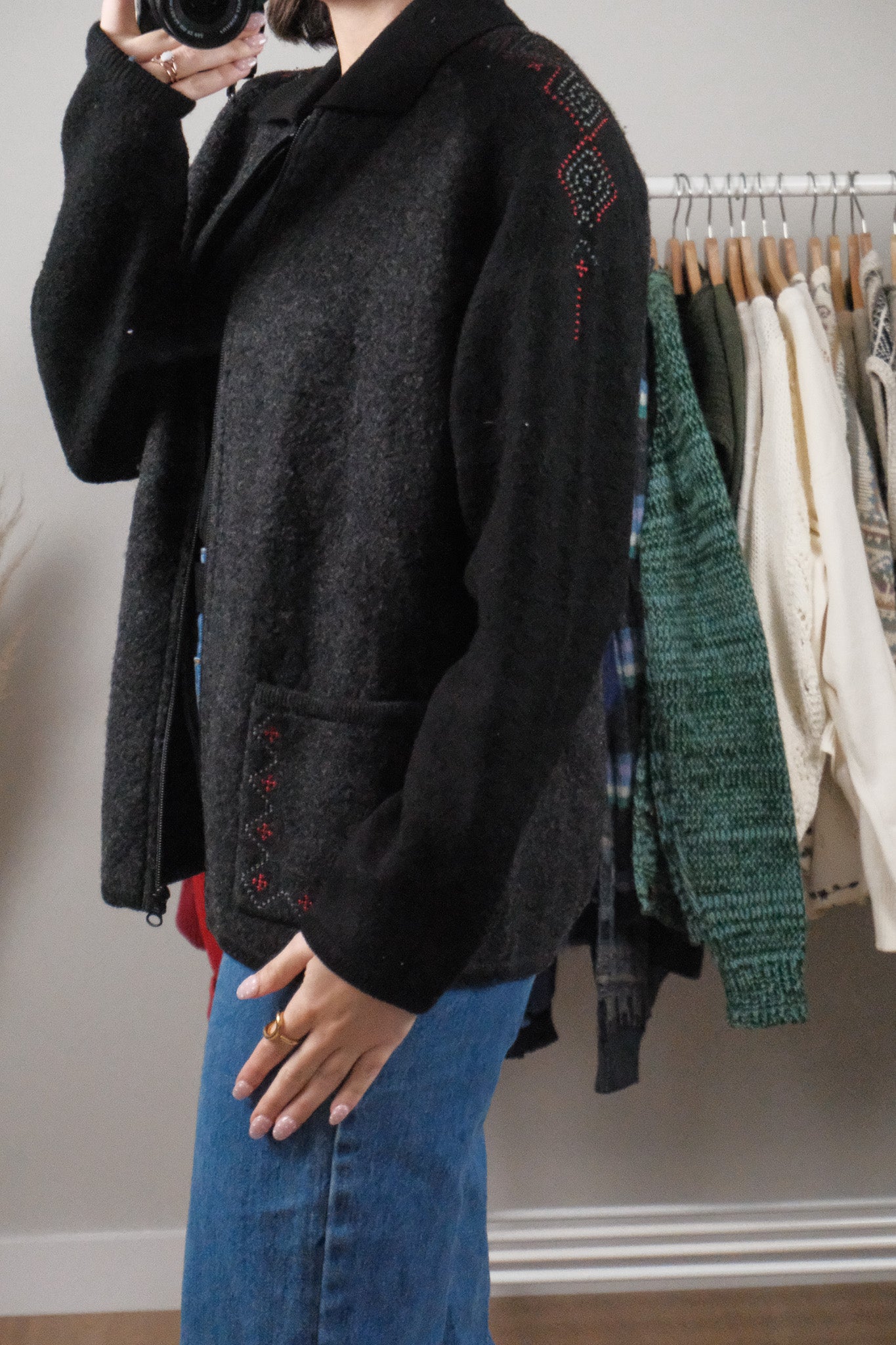 Vintage x Woolrich Wool Embroidered Zip Up (M/L)