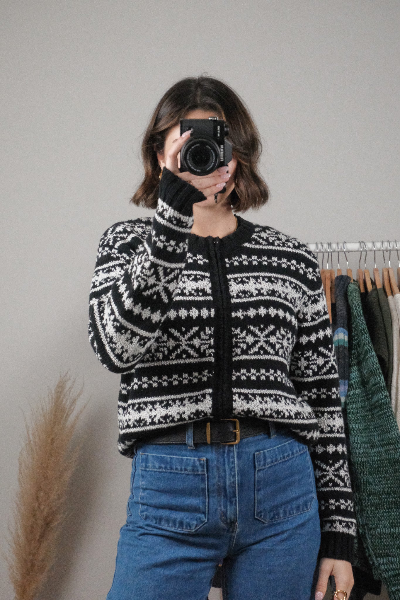 Vintage x Patterned Zip Up (M)