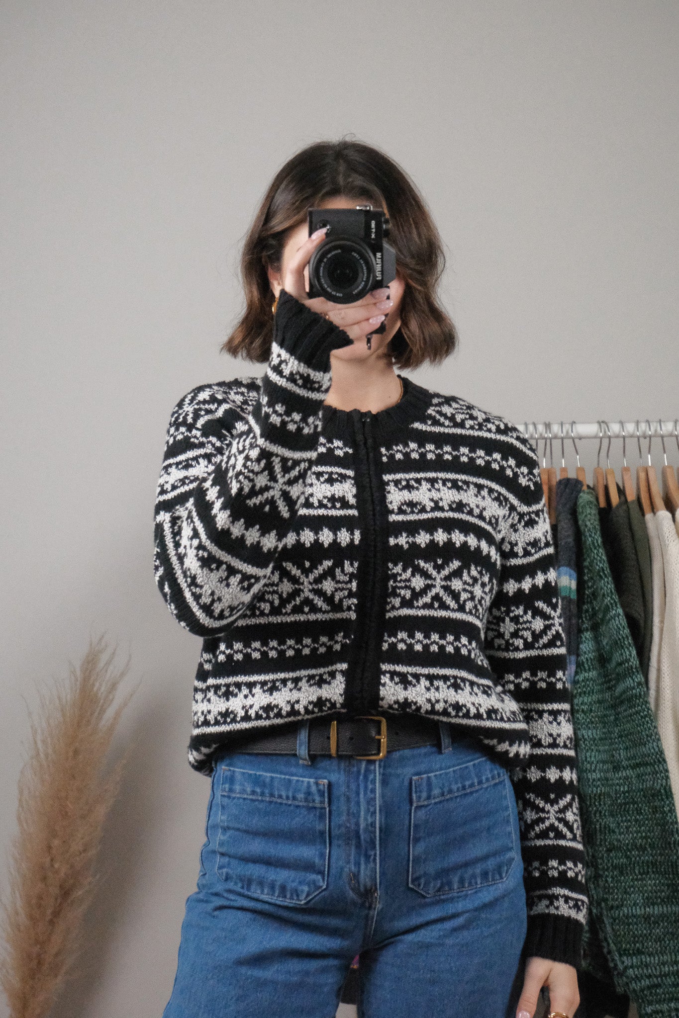 Vintage x Patterned Zip Up (M)