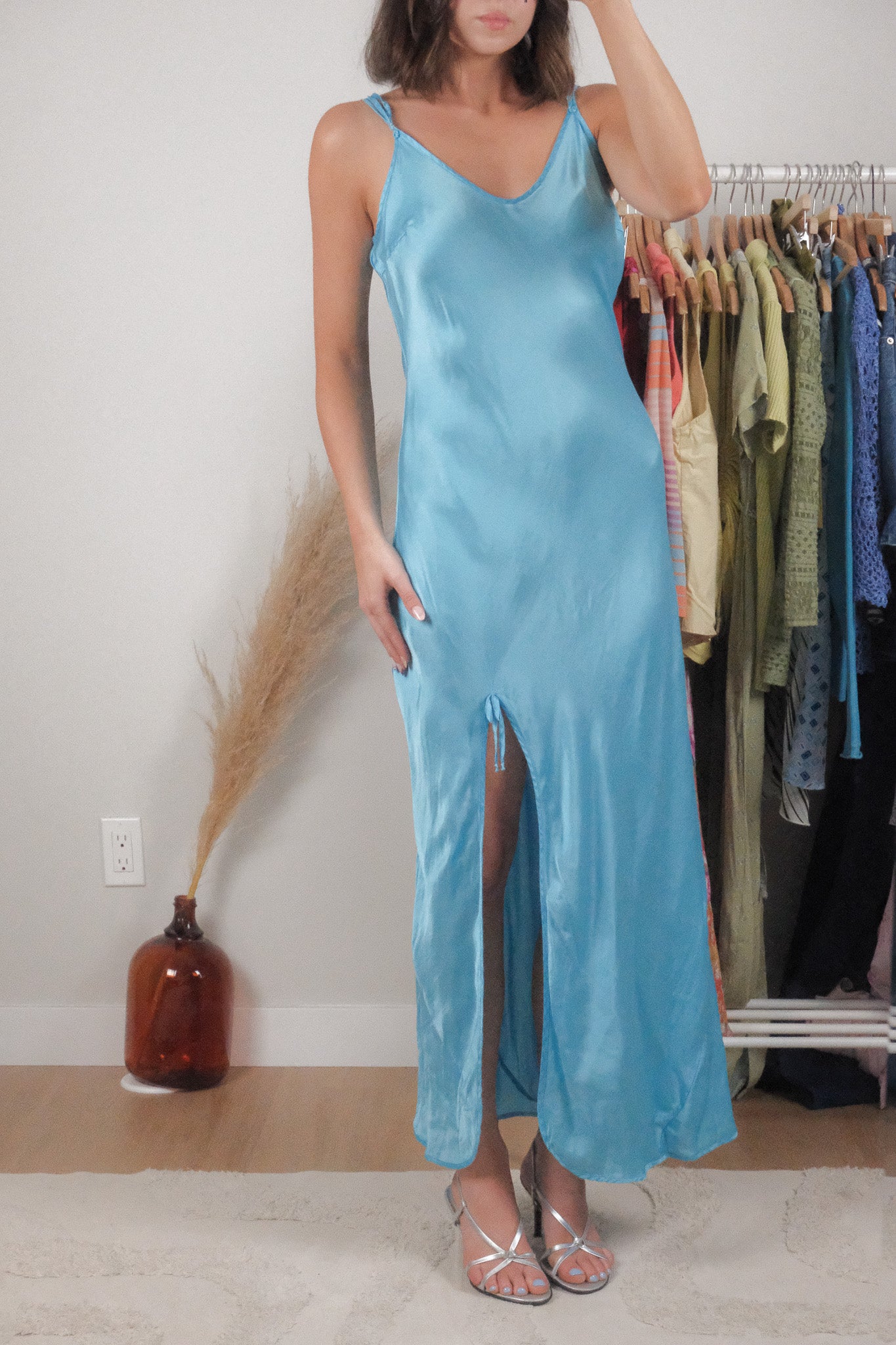 Vintage x 100% Silk Slip Dress (M-L)