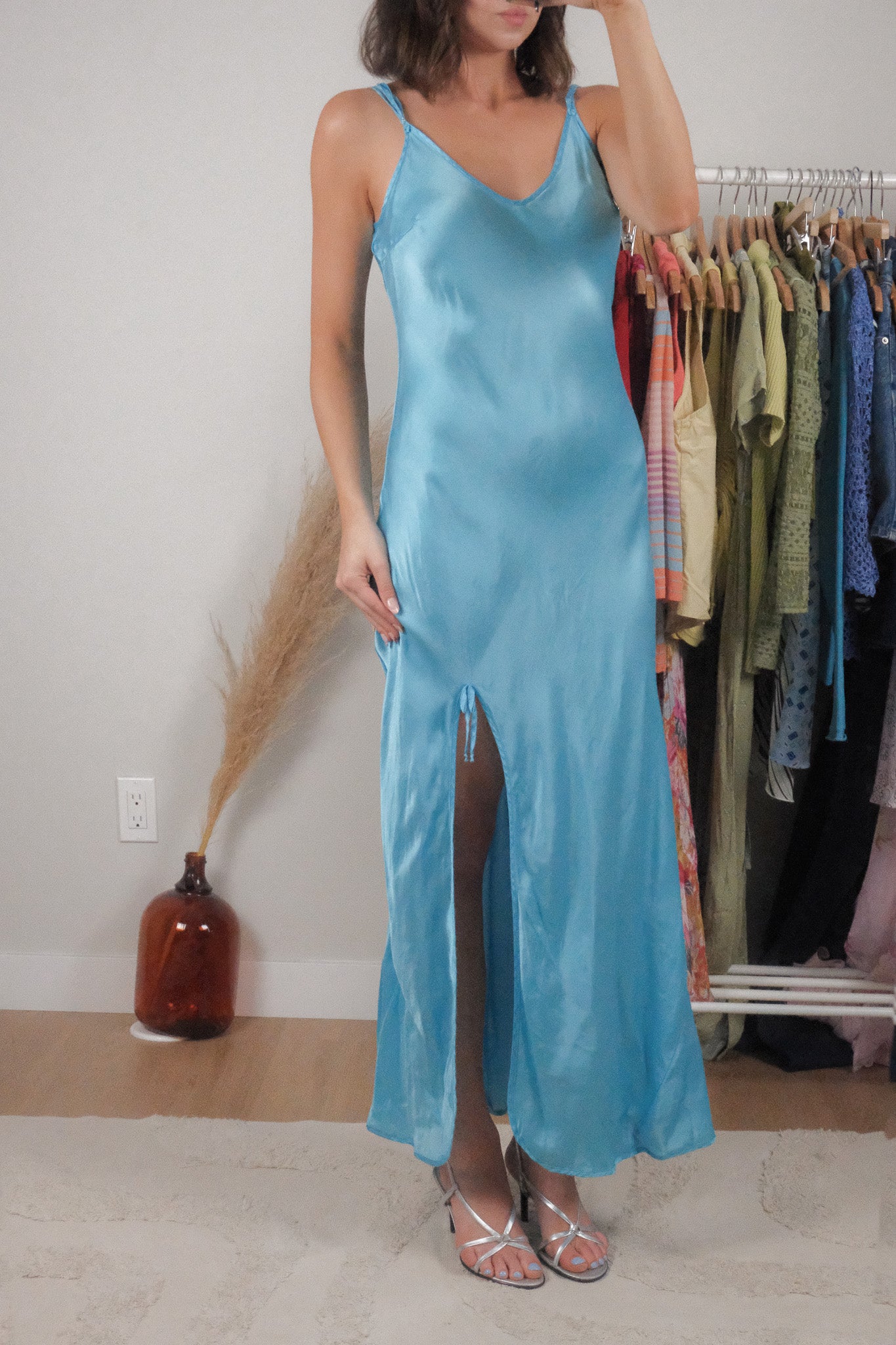 Vintage x 100% Silk Slip Dress (M-L)