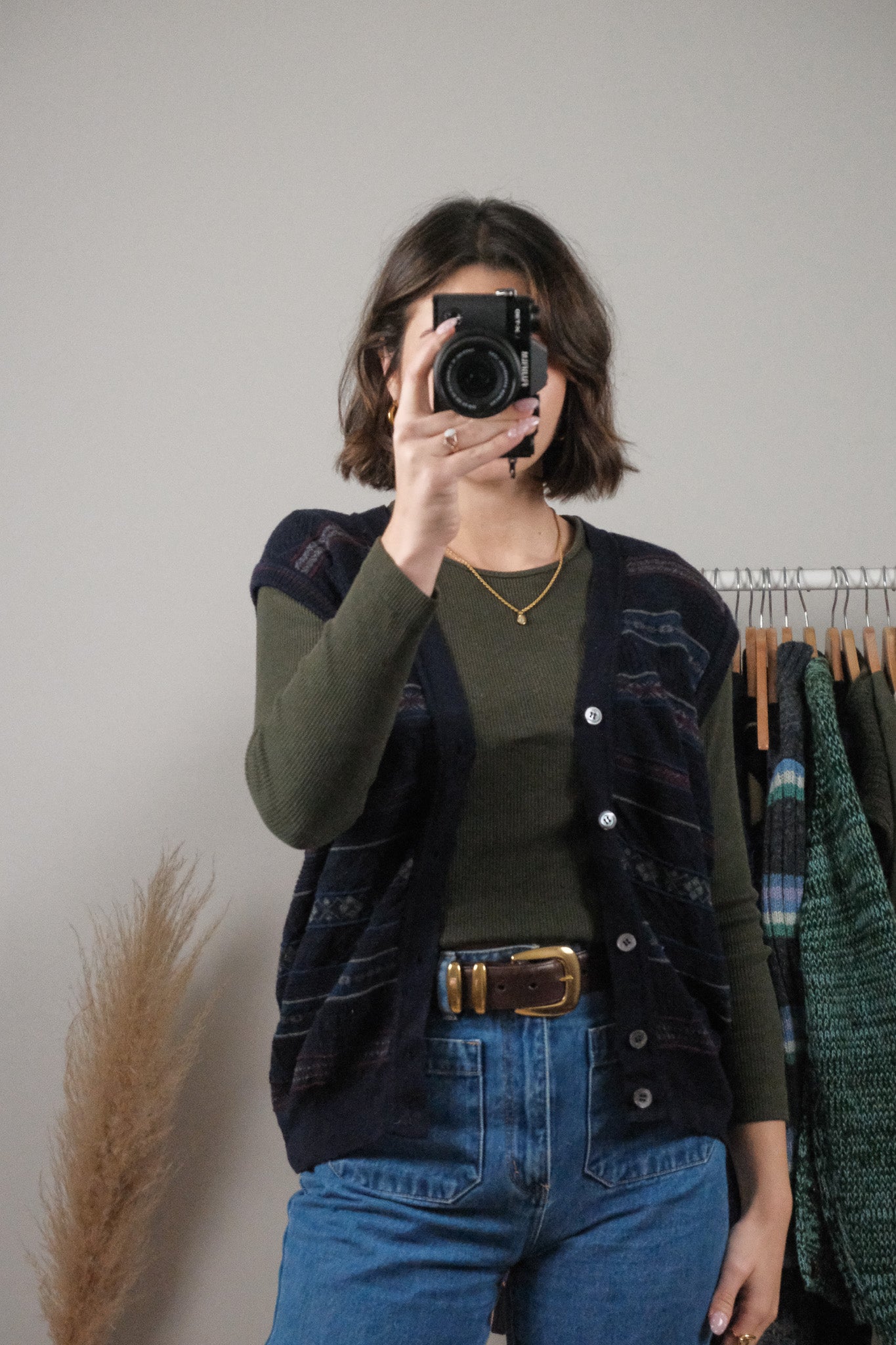 Made in Italy x Vintage x Wool Textured/Patterned Vest (M)