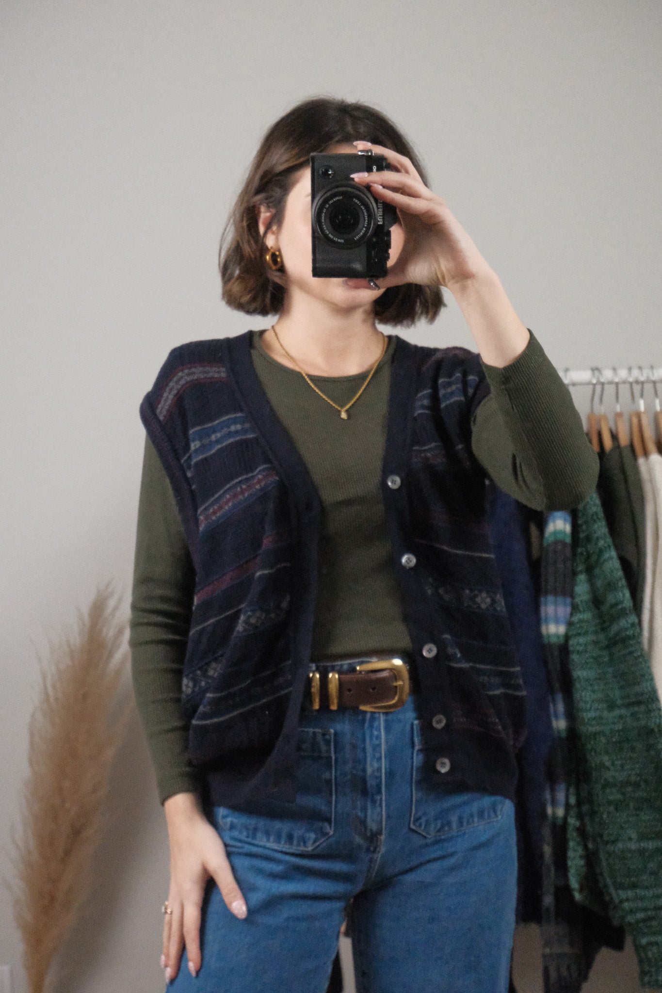 Made in Italy x Vintage x Wool Textured/Patterned Vest (M)