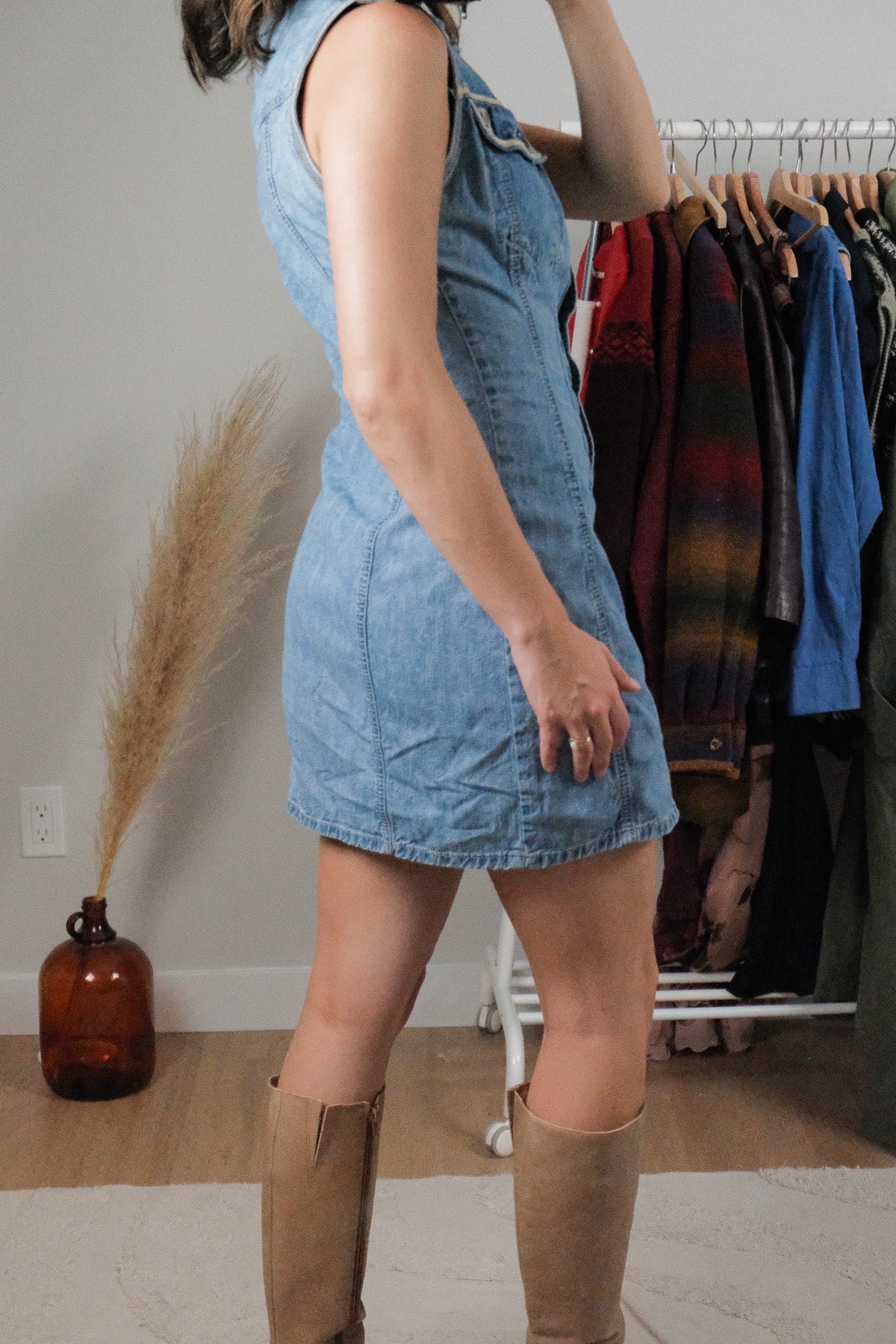 Made in Canada x Vintage x Denim Button Dress (S)